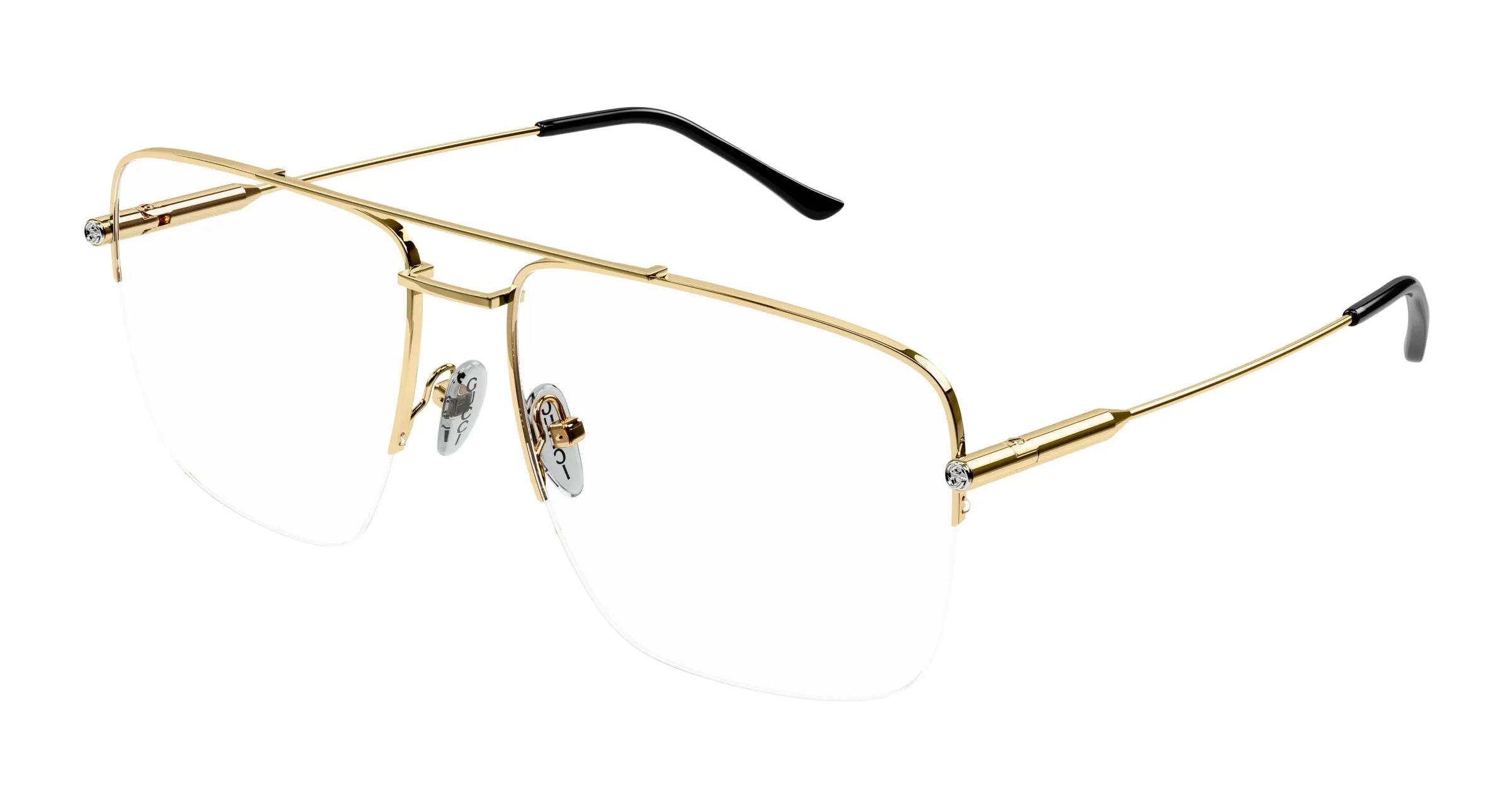 Gucci GG1415O 001 Montature da vista Metallo Oro Trasparente Squadrata - immagine 1