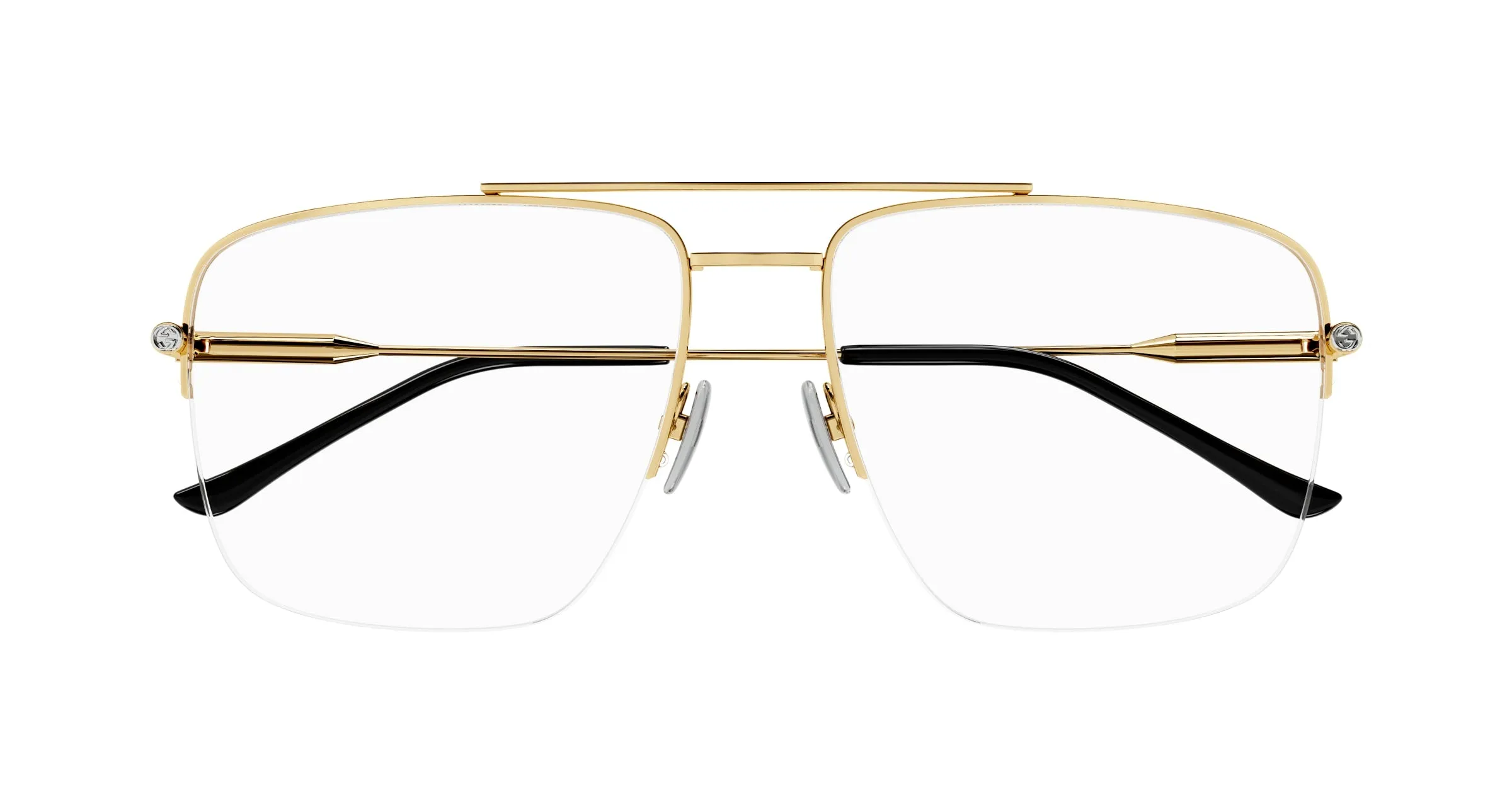 Gucci GG1415O 001 Montature da vista Metallo Oro Trasparente Squadrata - immagine 2