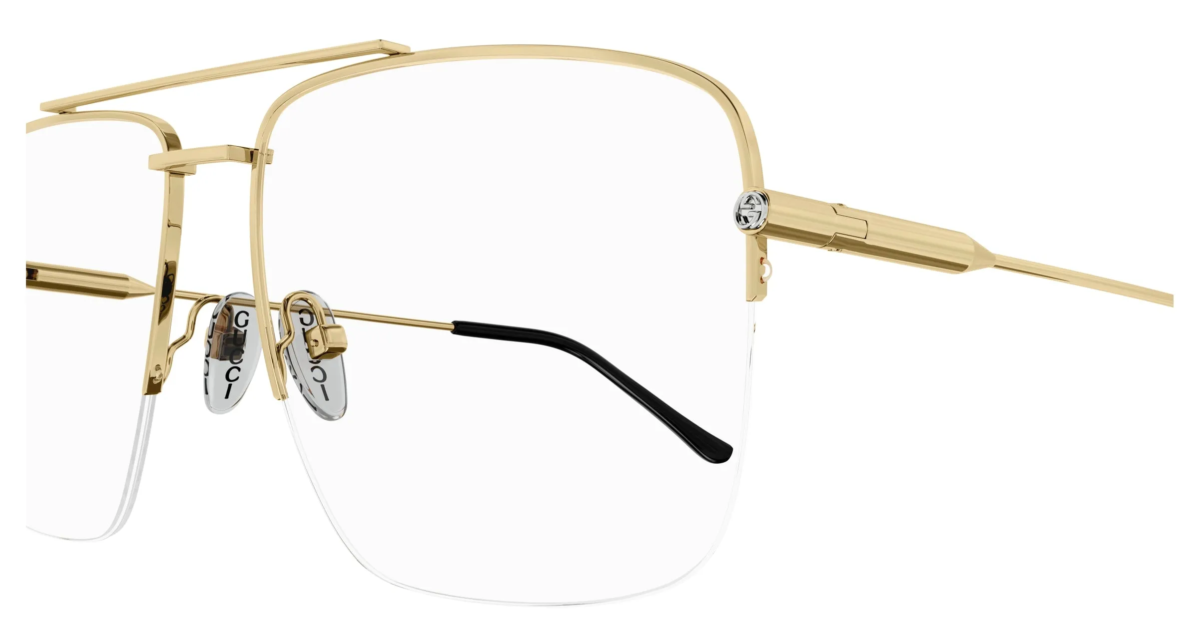 Gucci GG1415O 001 Montature da vista Metallo Oro Trasparente Squadrata - immagine 3