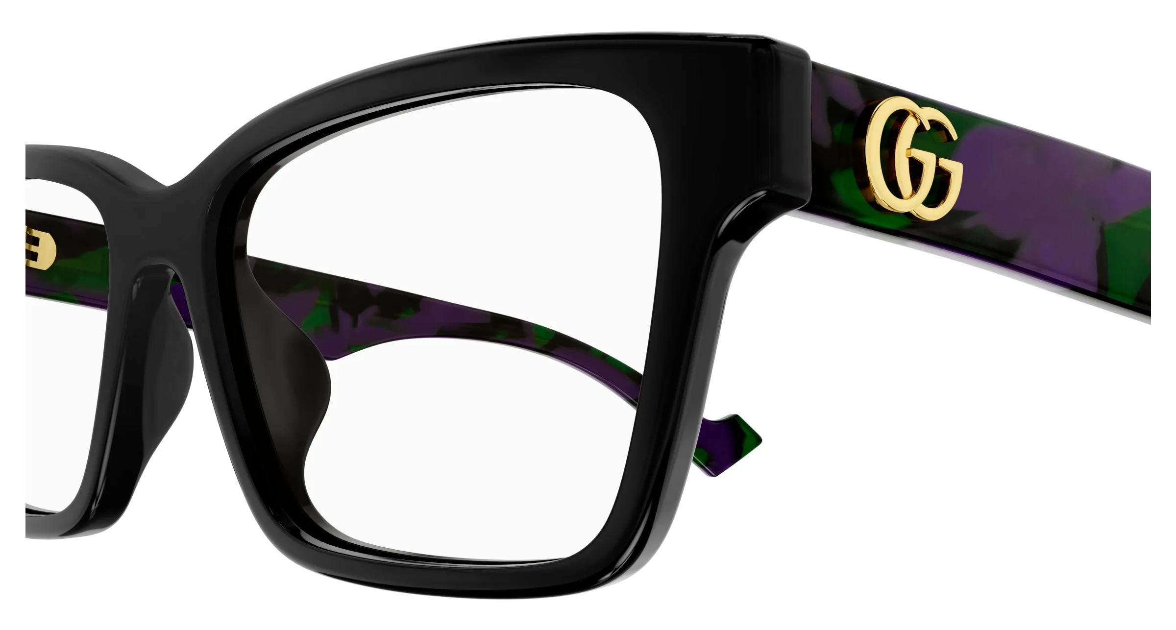 Gucci GG1476OK 003 Montature da vista Acetato Nero Trasparente Squadrata - immagine 3