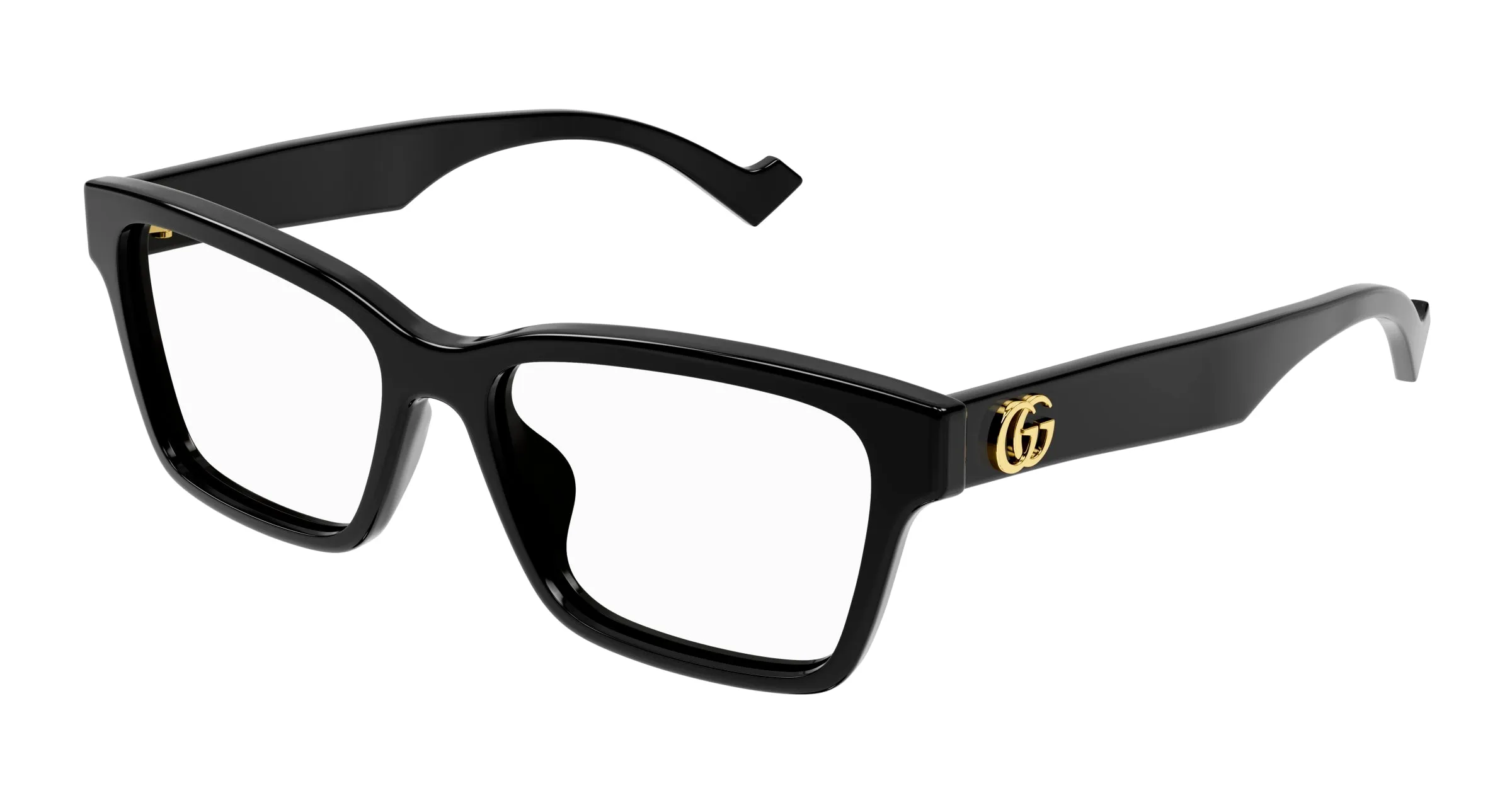 Gucci GG1476OK 001 Montature da vista Acetato Nero Trasparente Squadrata - immagine 1