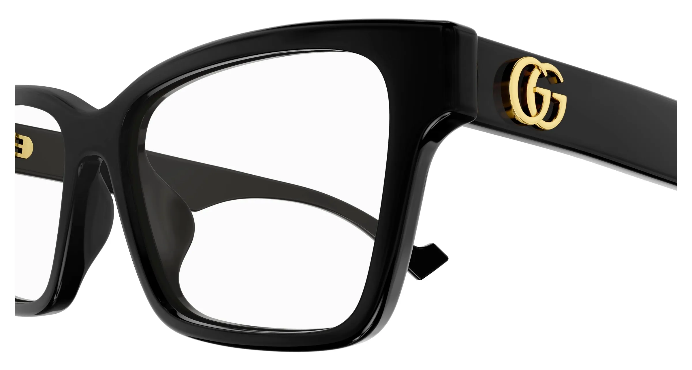 Gucci GG1476OK 001 Montature da vista Acetato Nero Trasparente Squadrata - immagine 3