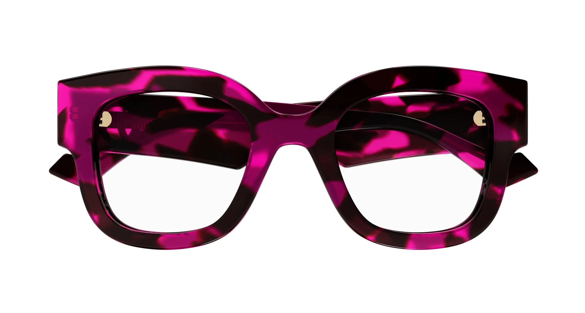 Gucci GG1423O 003 Montature da vista Acetato Havana Trasparente Cat Eye - immagine 2
