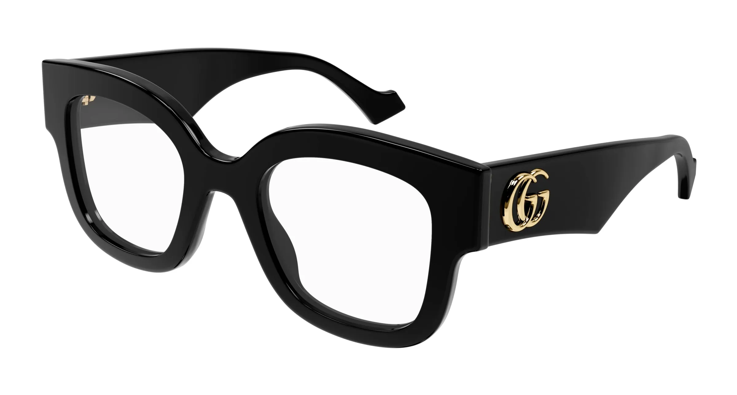 Gucci GG1423O 001 Montature da vista Acetato Nero Trasparente Cat Eye - immagine 1