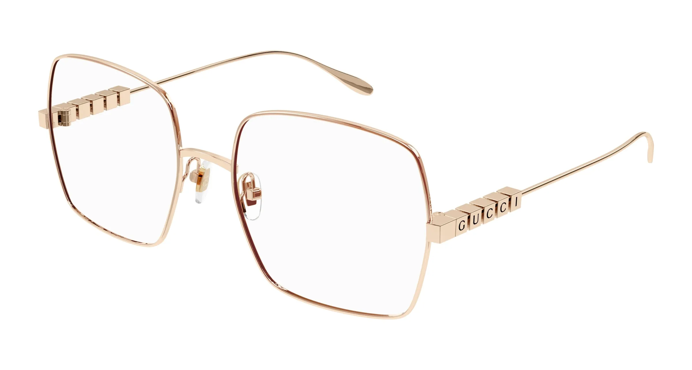 Gucci GG1434O 002 Montature da vista Metallo Oro Trasparente Squadrata - immagine 1