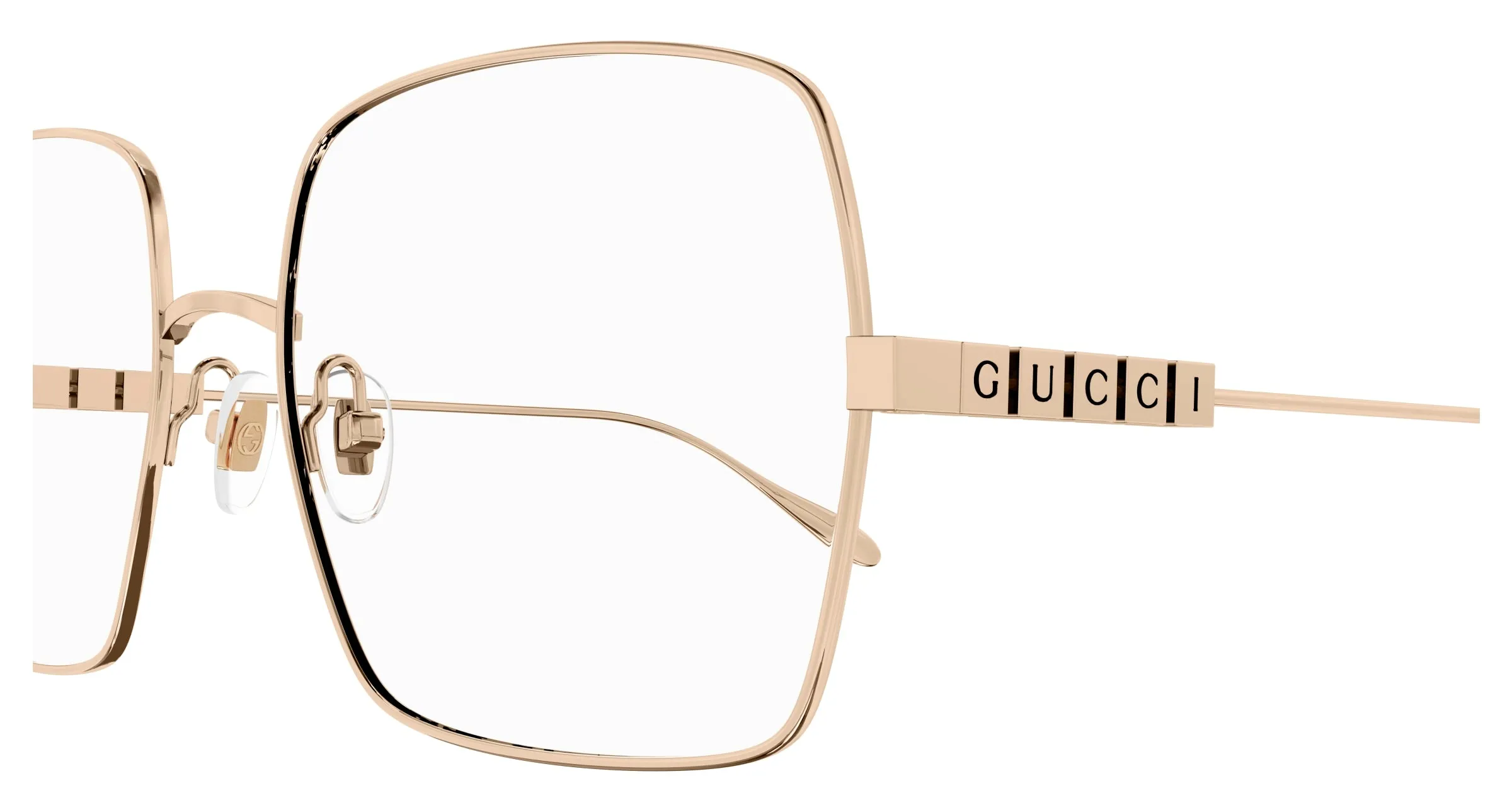Gucci GG1434O 002 Montature da vista Metallo Oro Trasparente Squadrata - immagine 3