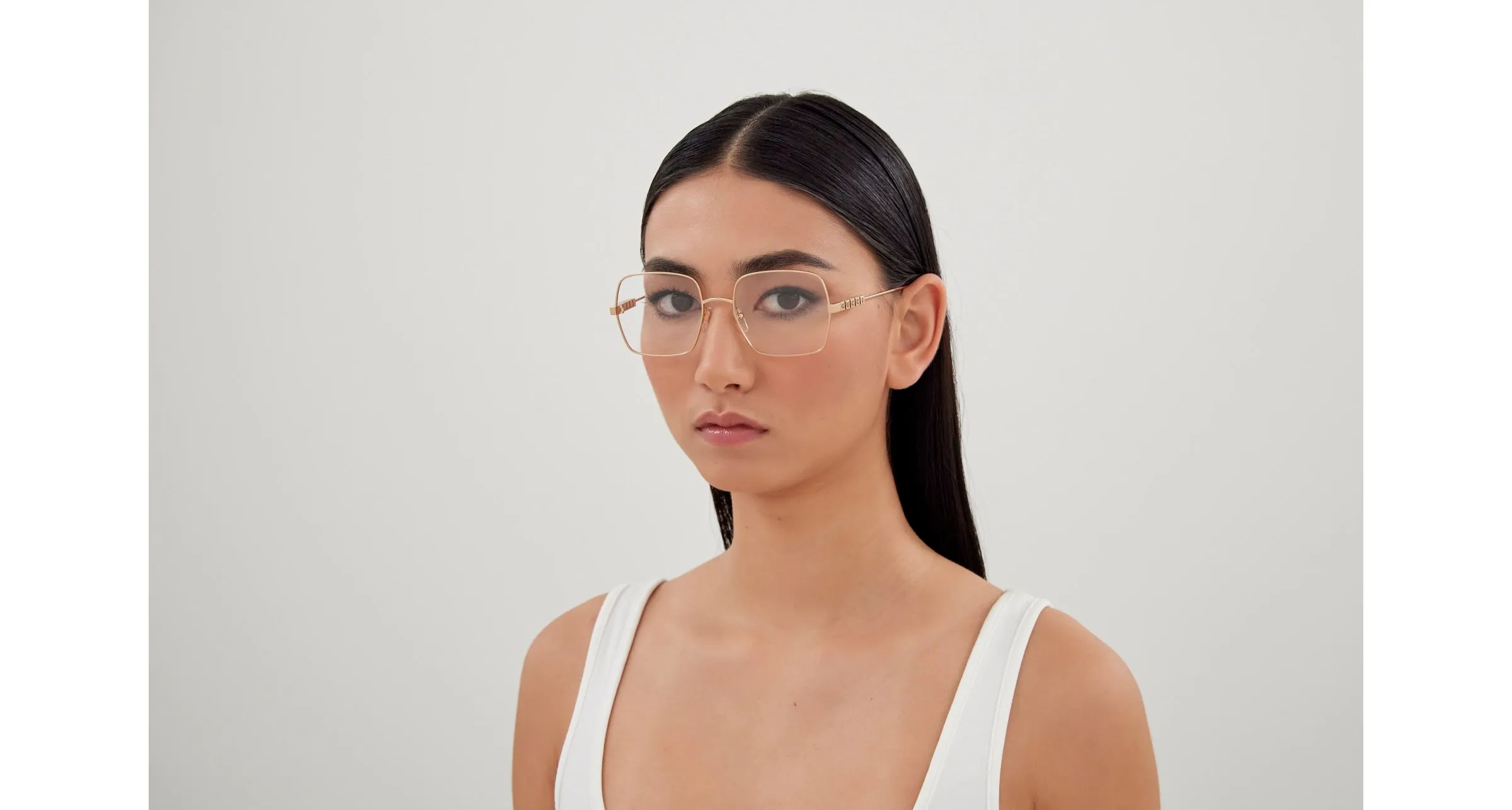 Gucci GG1434O 002 Montature da vista Metallo Oro Trasparente Squadrata - immagine 4