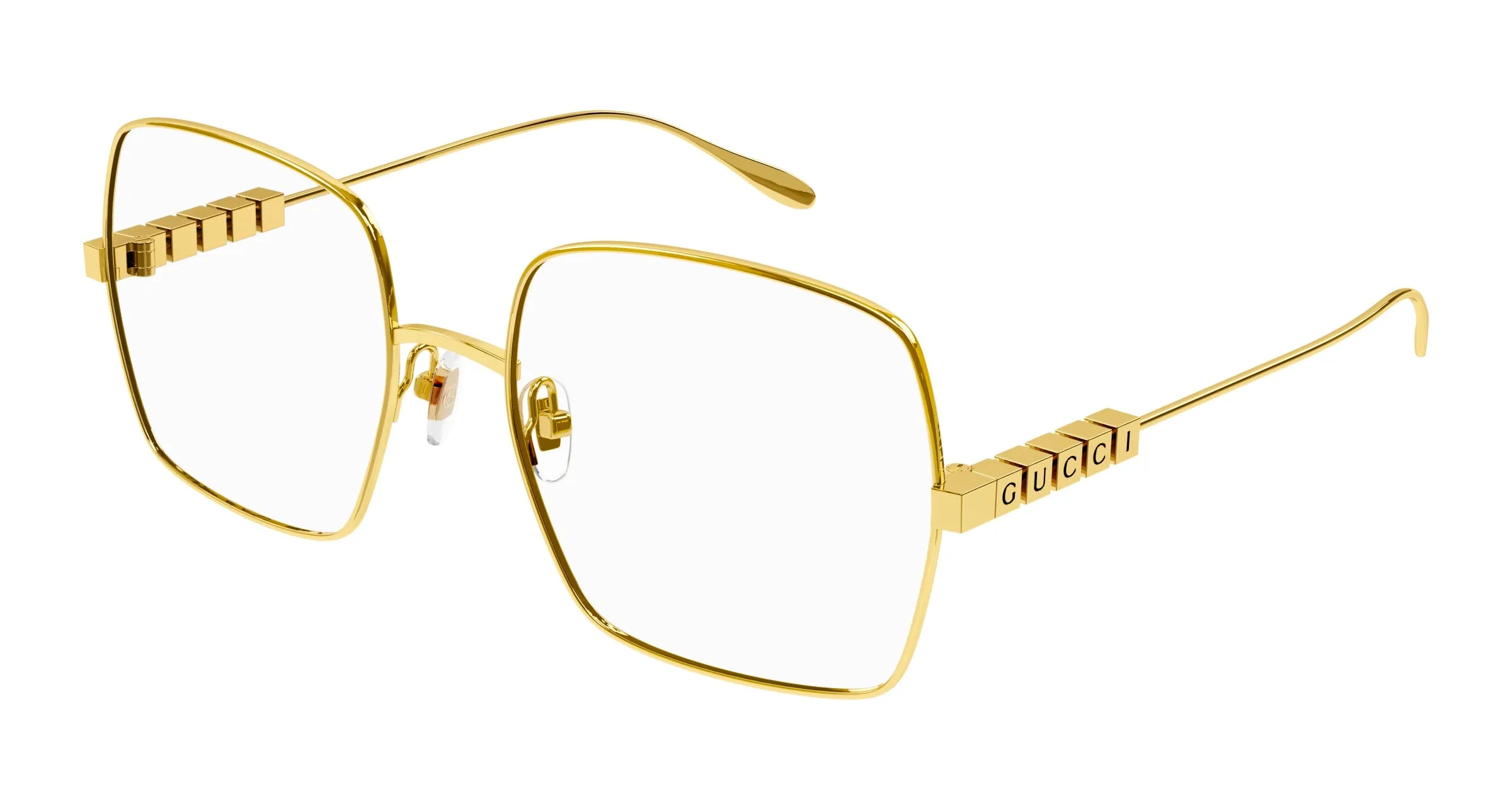 Gucci GG1434O 001 Montature da vista Metallo Oro Trasparente Squadrata - immagine 1