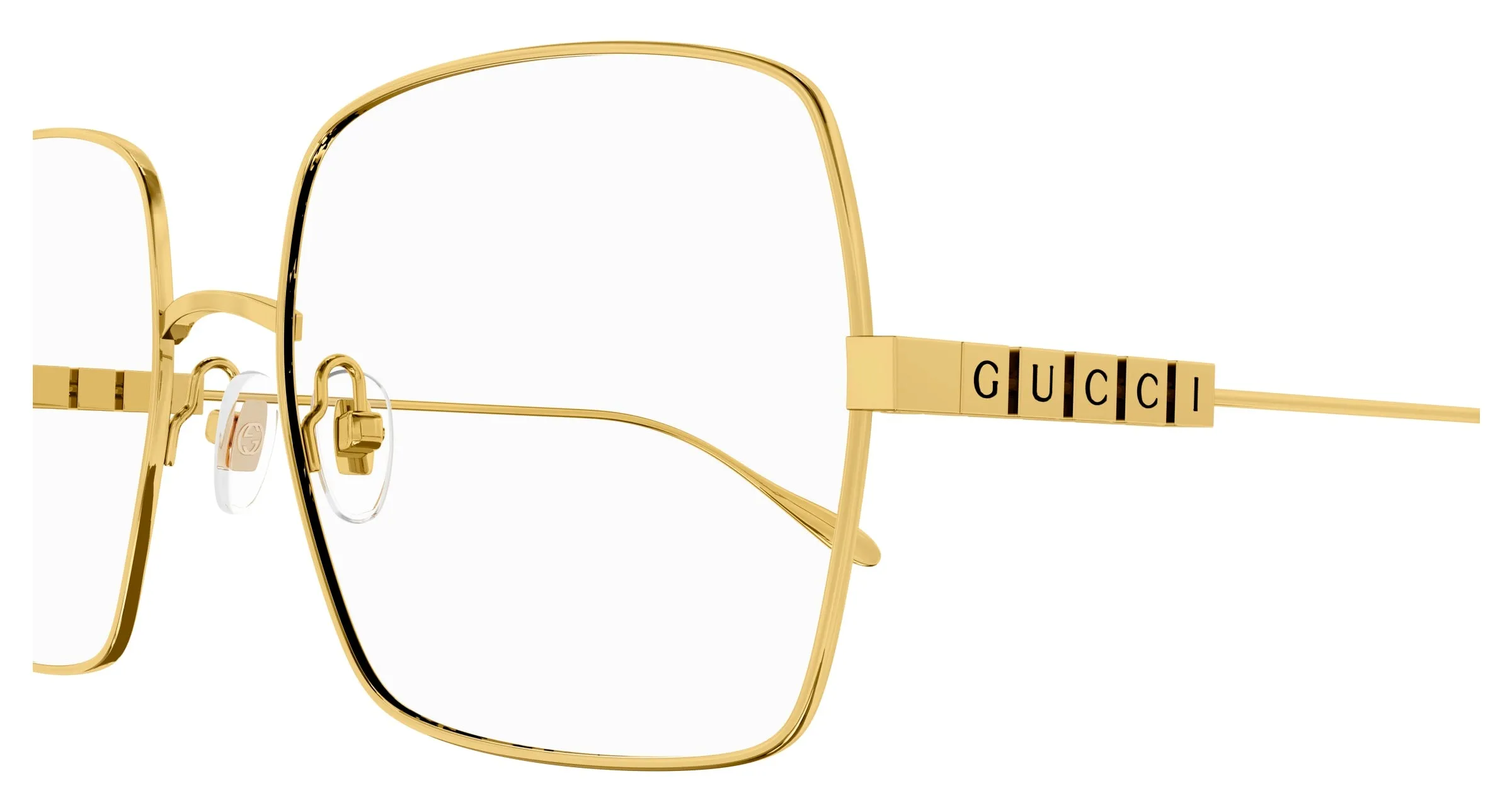 Gucci GG1434O 001 Montature da vista Metallo Oro Trasparente Squadrata - immagine 3