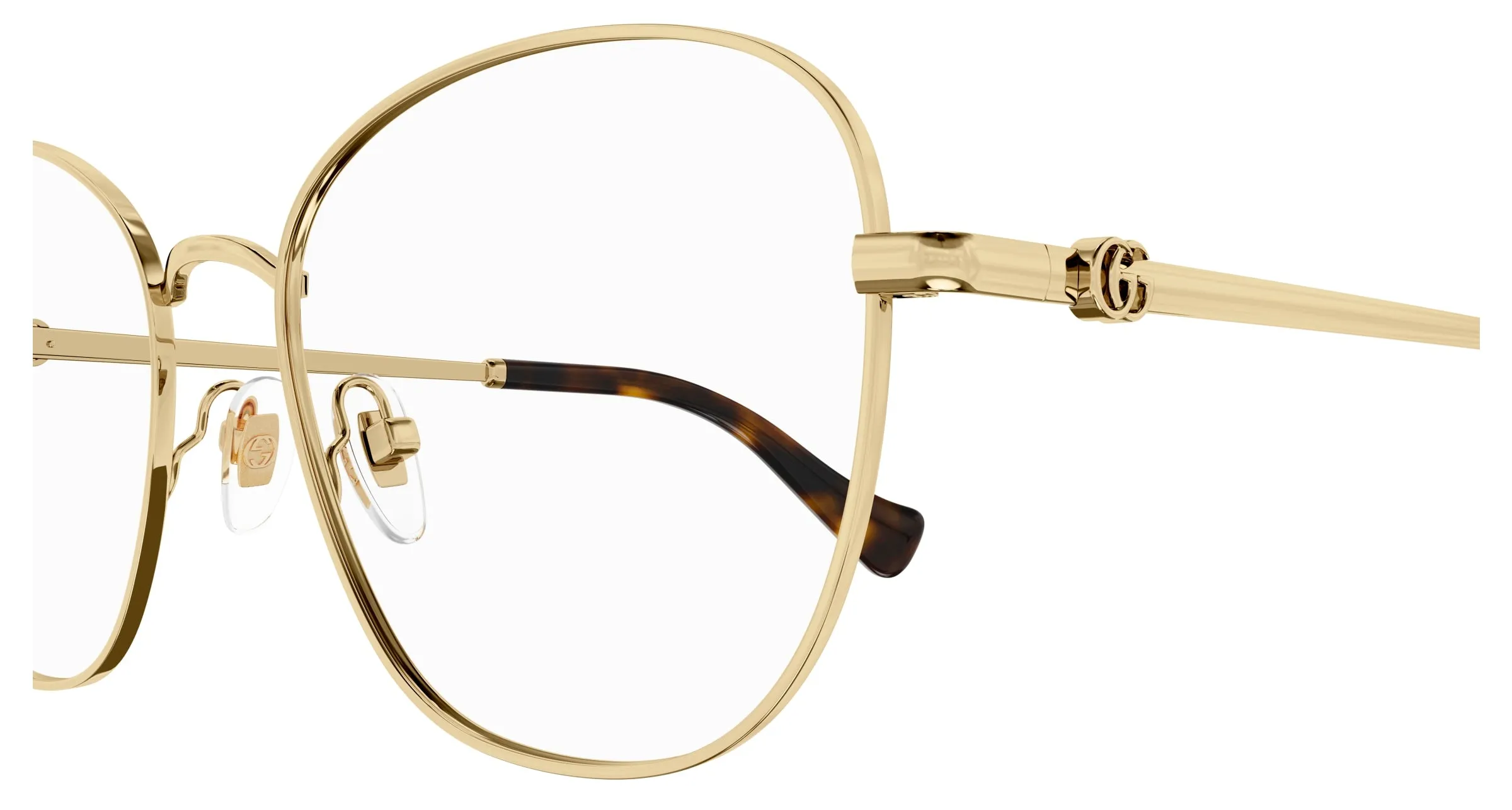 Gucci GG1418O 001 Montature da vista Metallo Oro Trasparente Cat Eye - immagine 3