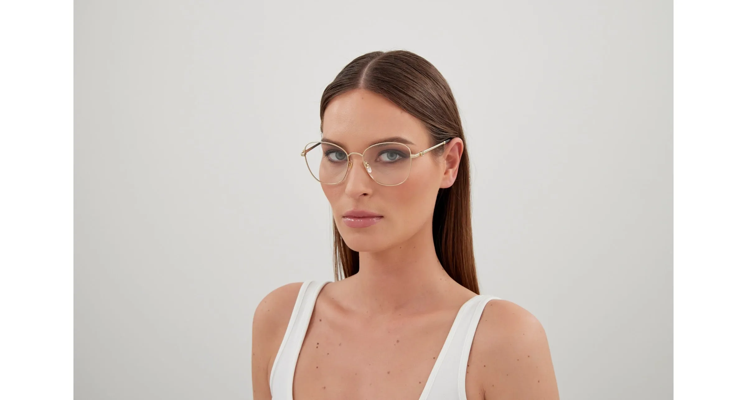 Gucci GG1418O 001 Montature da vista Metallo Oro Trasparente Cat Eye - immagine 4