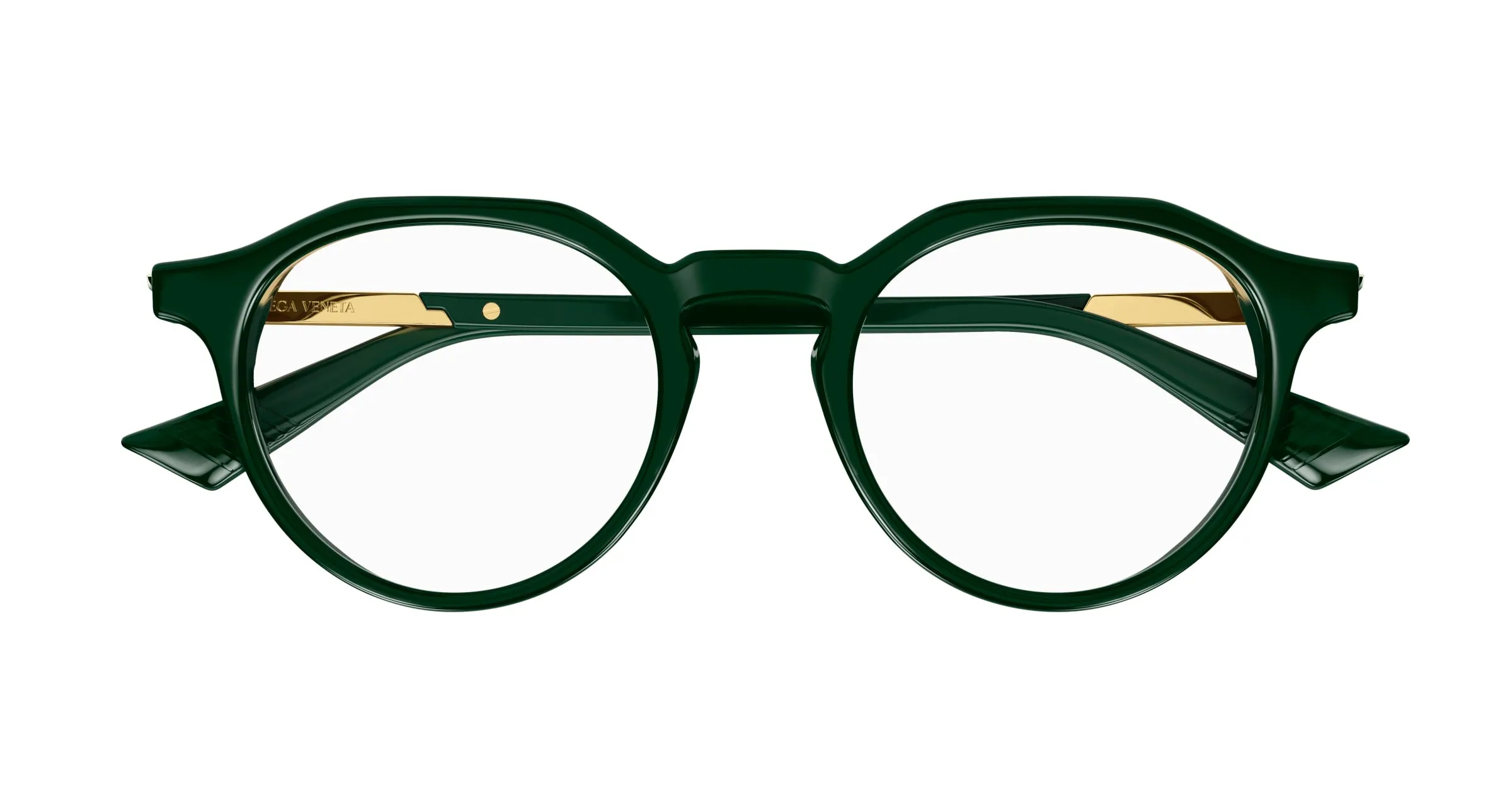 Bottega Veneta BV1263O 004 Montature da vista Acetato Verde Rotonda - immagine 2