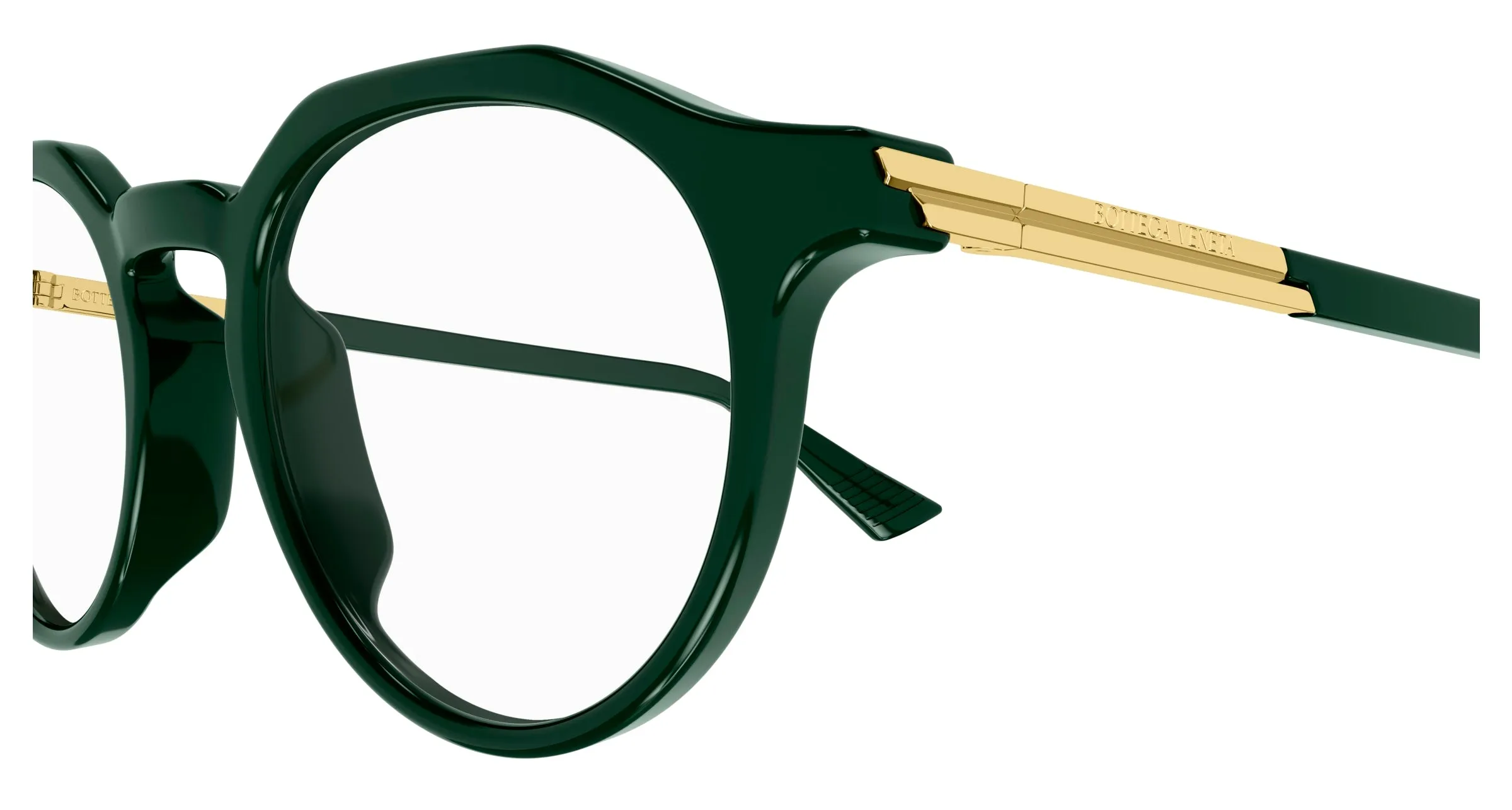 Bottega Veneta BV1263O 004 Montature da vista Acetato Verde Rotonda - immagine 3