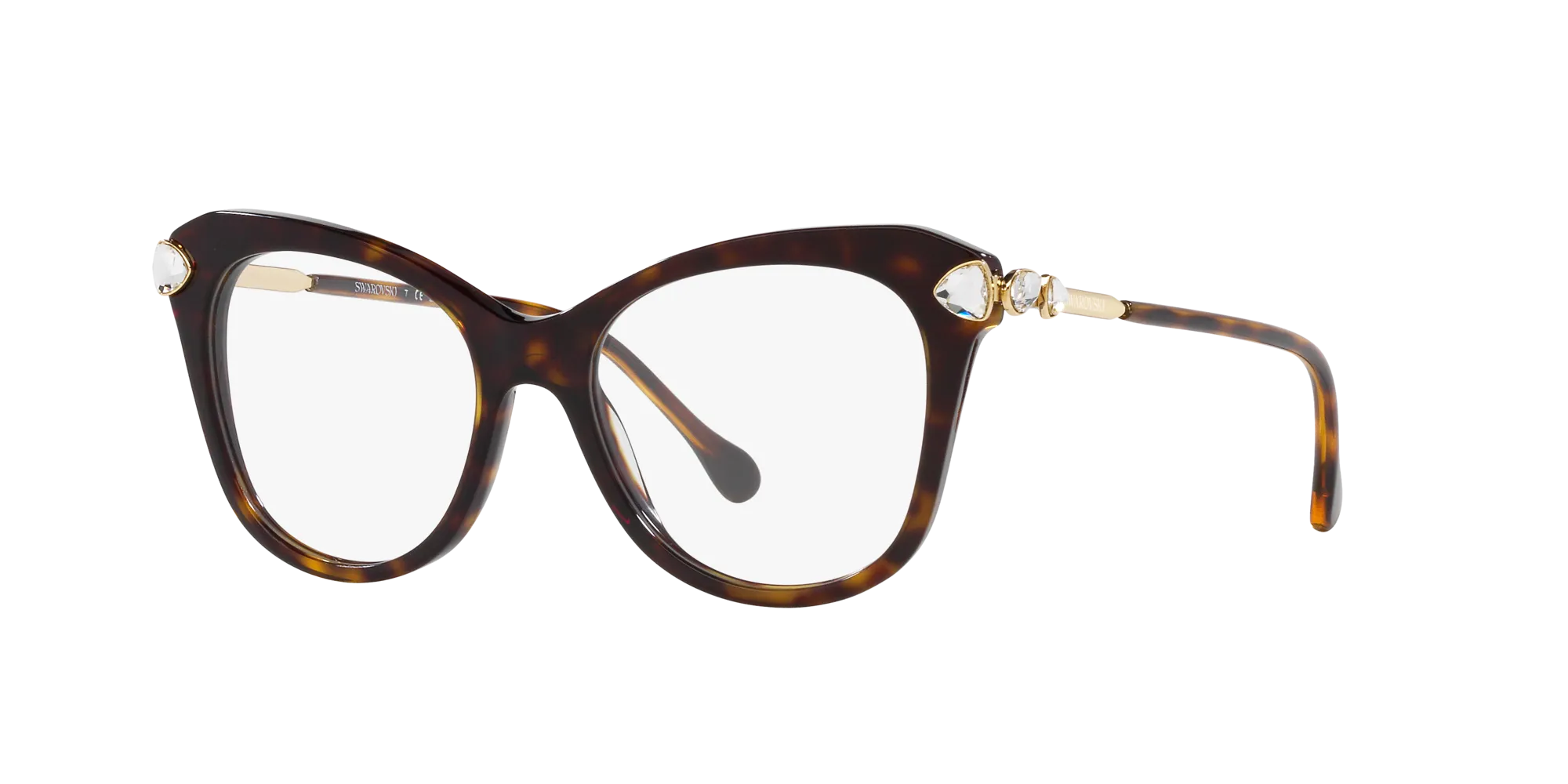 Swarovski SK2012 1002 Montature da vista Acetato Tartaruga Geometrica Normale - immagine 3