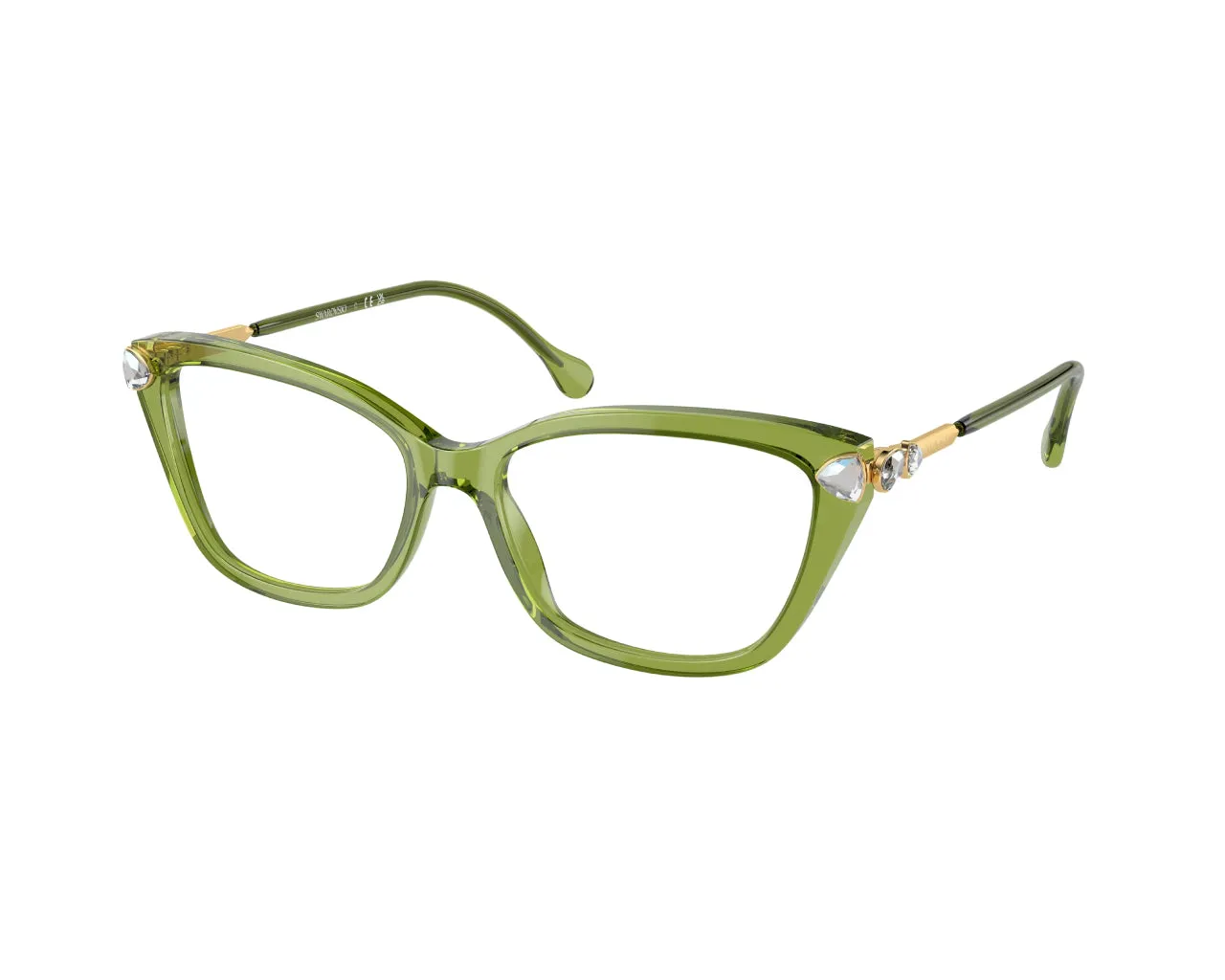 Swarovski SK2011 3002 Montature da vista Acetato Verde Trasparente Cat Eye Normale - immagine 1