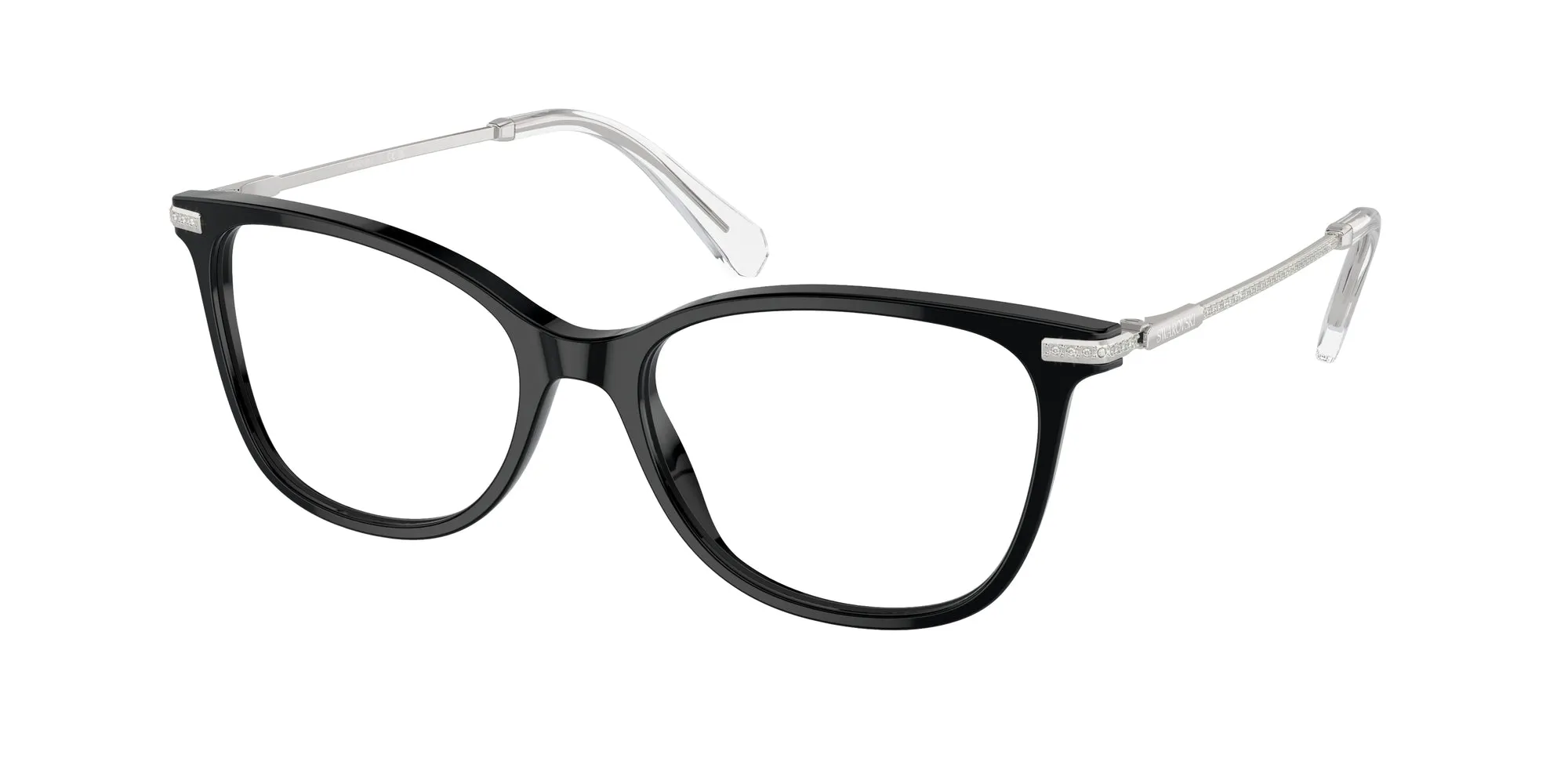 Swarovski SK2010 1038 Montature da vista Acetato Nero Trasparente Squadrata Normale - immagine 1