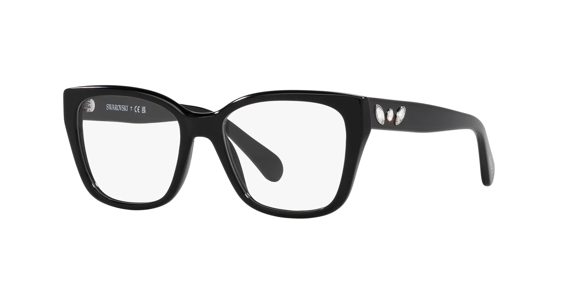 Swarovski SK2008 1001 Montature da vista Acetato Nero Trasparente Geometrica Normale - immagine 3