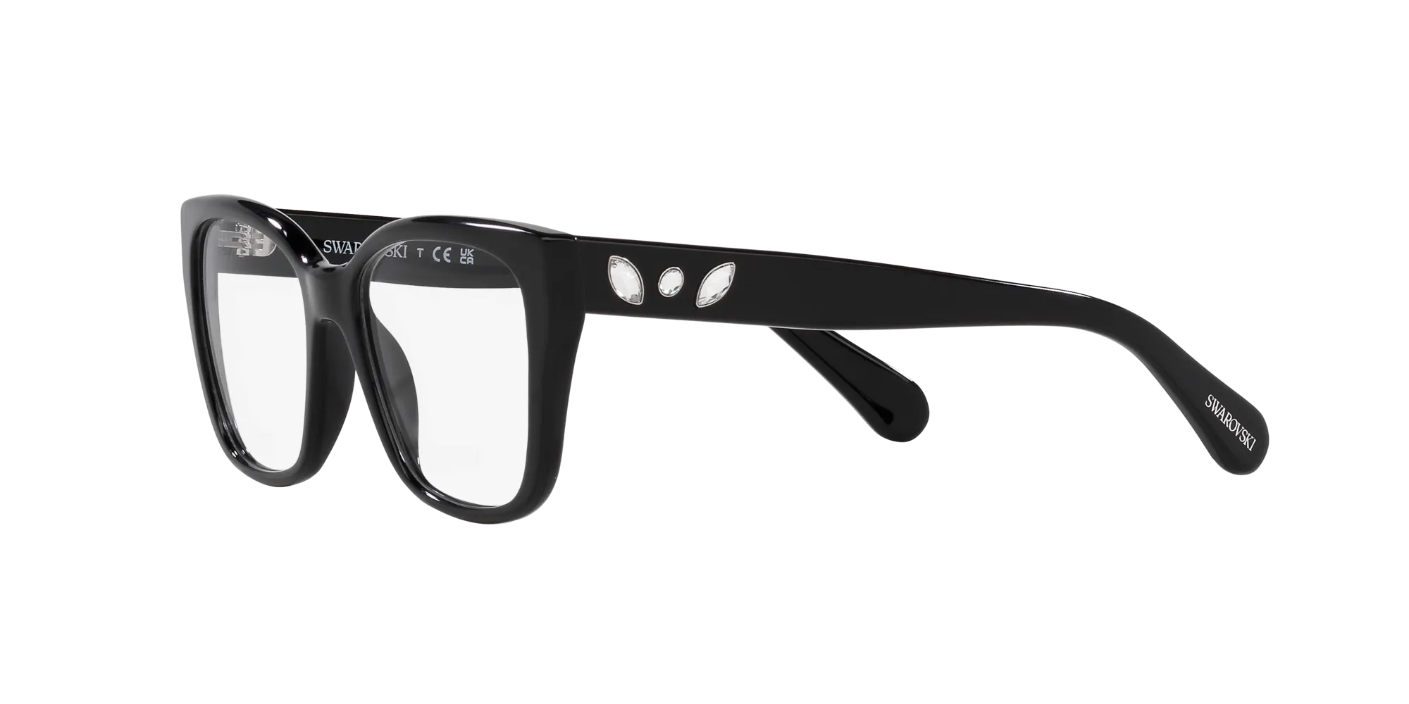 Swarovski SK2008 1001 Montature da vista Acetato Nero Trasparente Geometrica Normale - immagine 4
