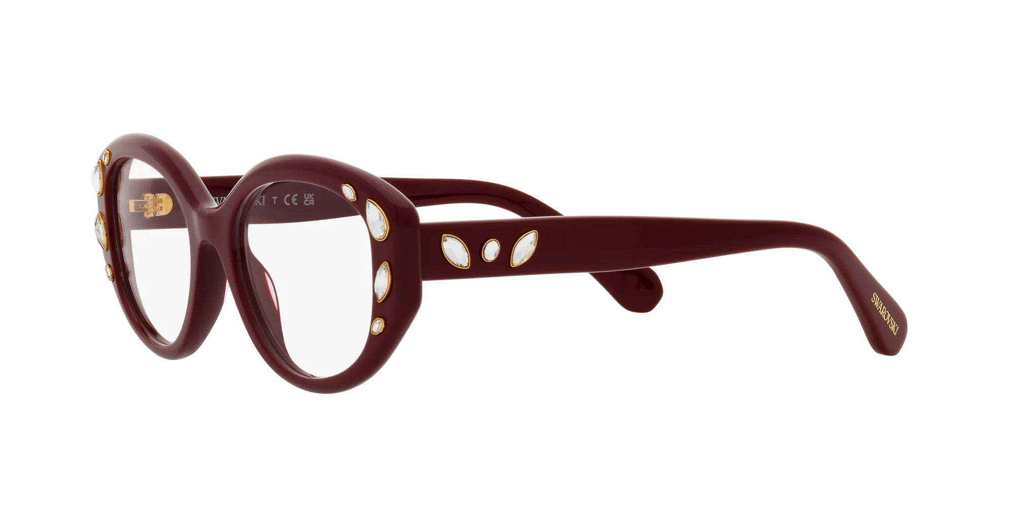 Swarovski SK2006 1008 Montature da vista Acetato Rosso Geometrica Normale - immagine 4