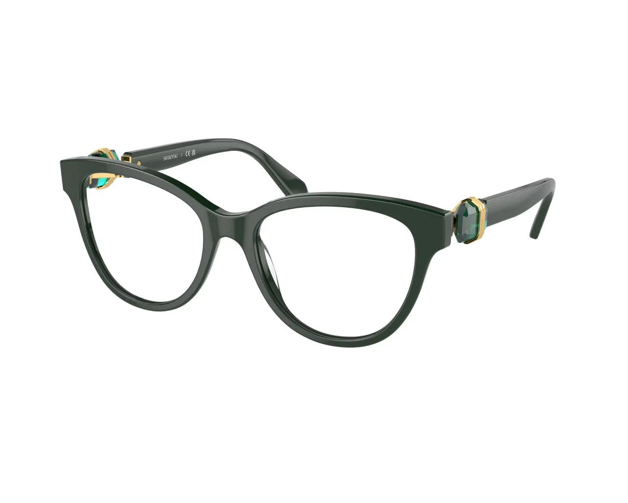 Swarovski SK2004 1026 Montature da vista Acetato Verde Rotonda Normale - immagine 1