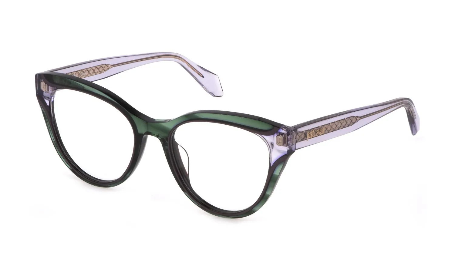 Just Cavalli VJC001V 0VBT Montature da vista Acetato Verde Farfalla - immagine 1