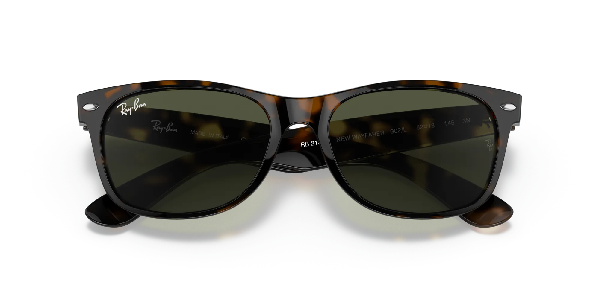 Ray - Ban RB2132F NEW WAYFARER LOW BRIDGE FIT 902L Occhiali da sole Nylon Tartaruga G15 Squadrata Normale - immagine 2