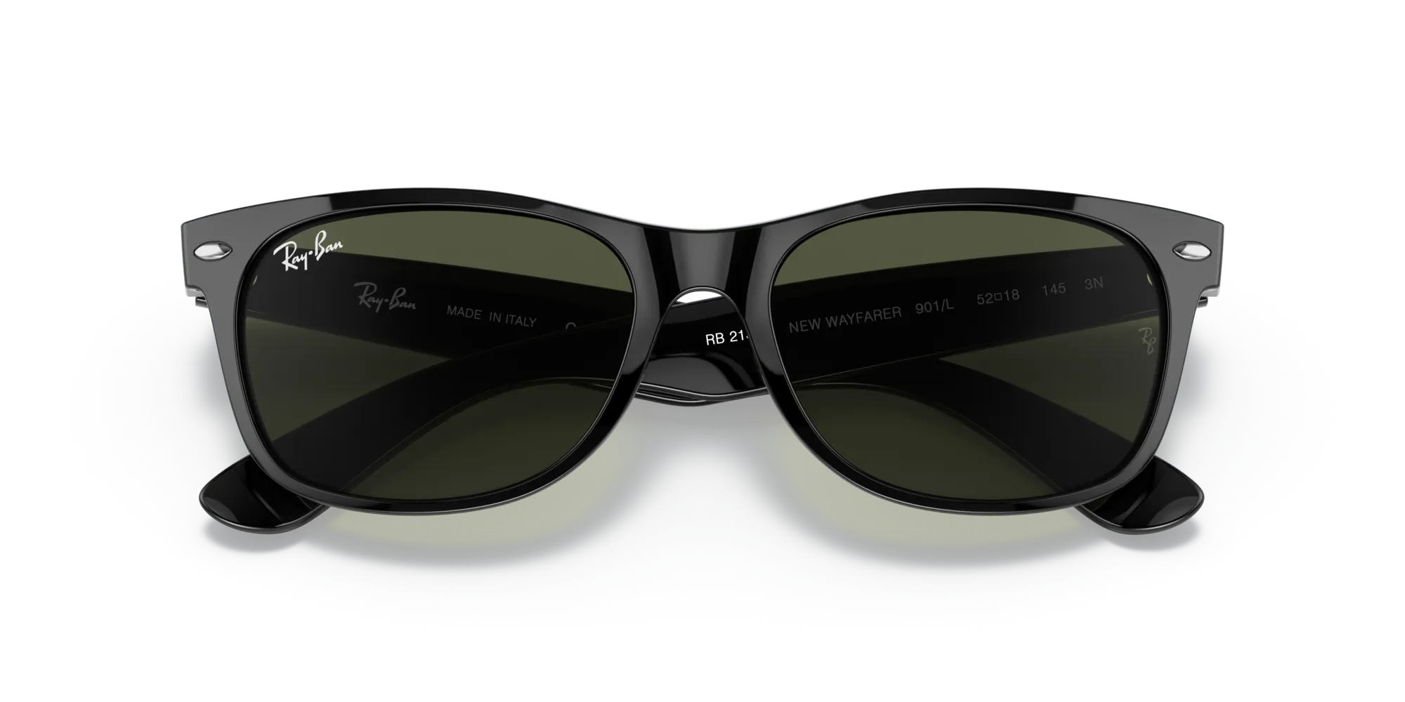 Ray - Ban RB2132F NEW WAYFARER LOW BRIDGE FIT 901L Occhiali da sole Nylon Nero G15 Squadrata Normale - immagine 2