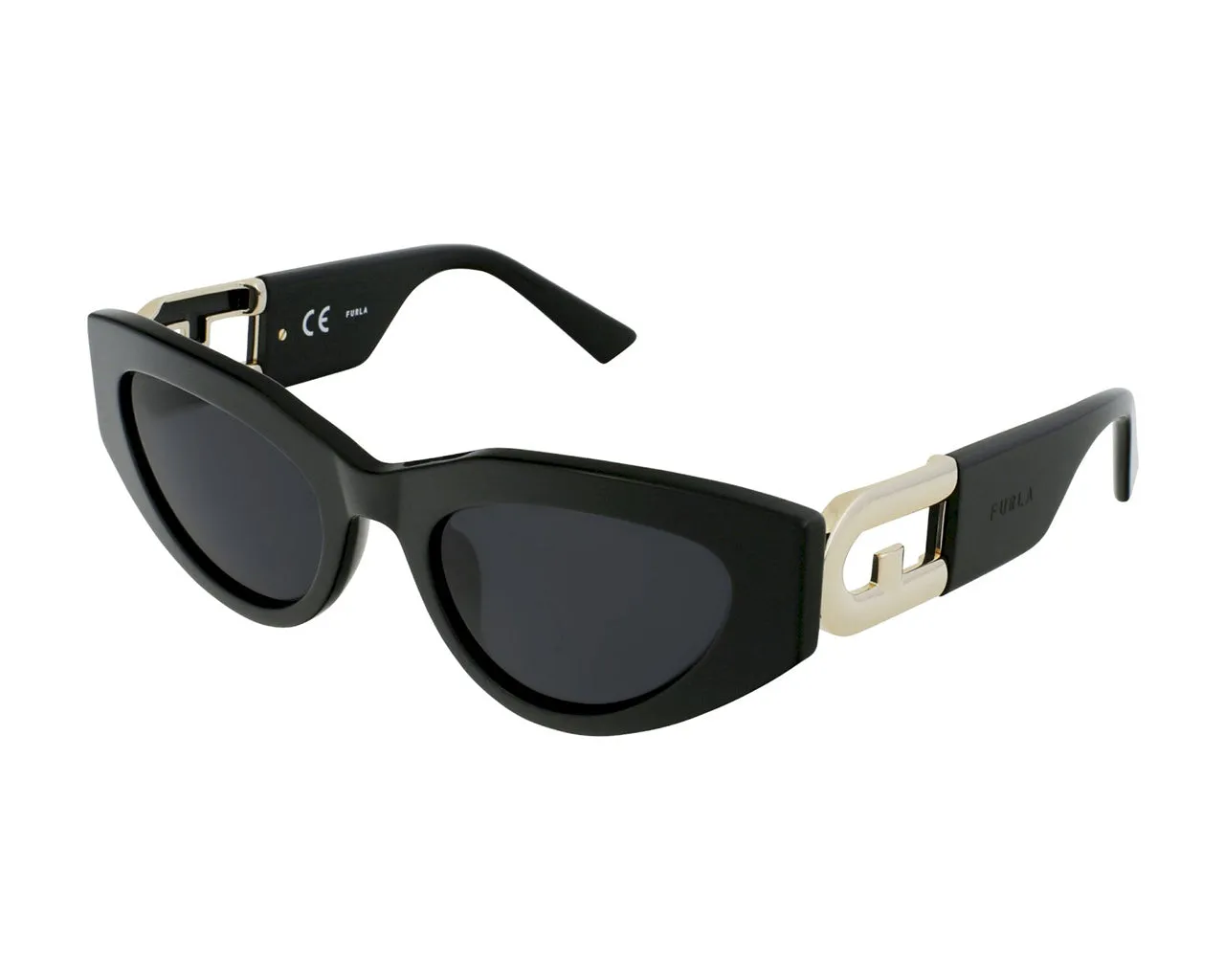 Furla SFU419 0700 Occhiali da sole outlet Acetato Nero Grigio Cat Eye Normale - immagine 1