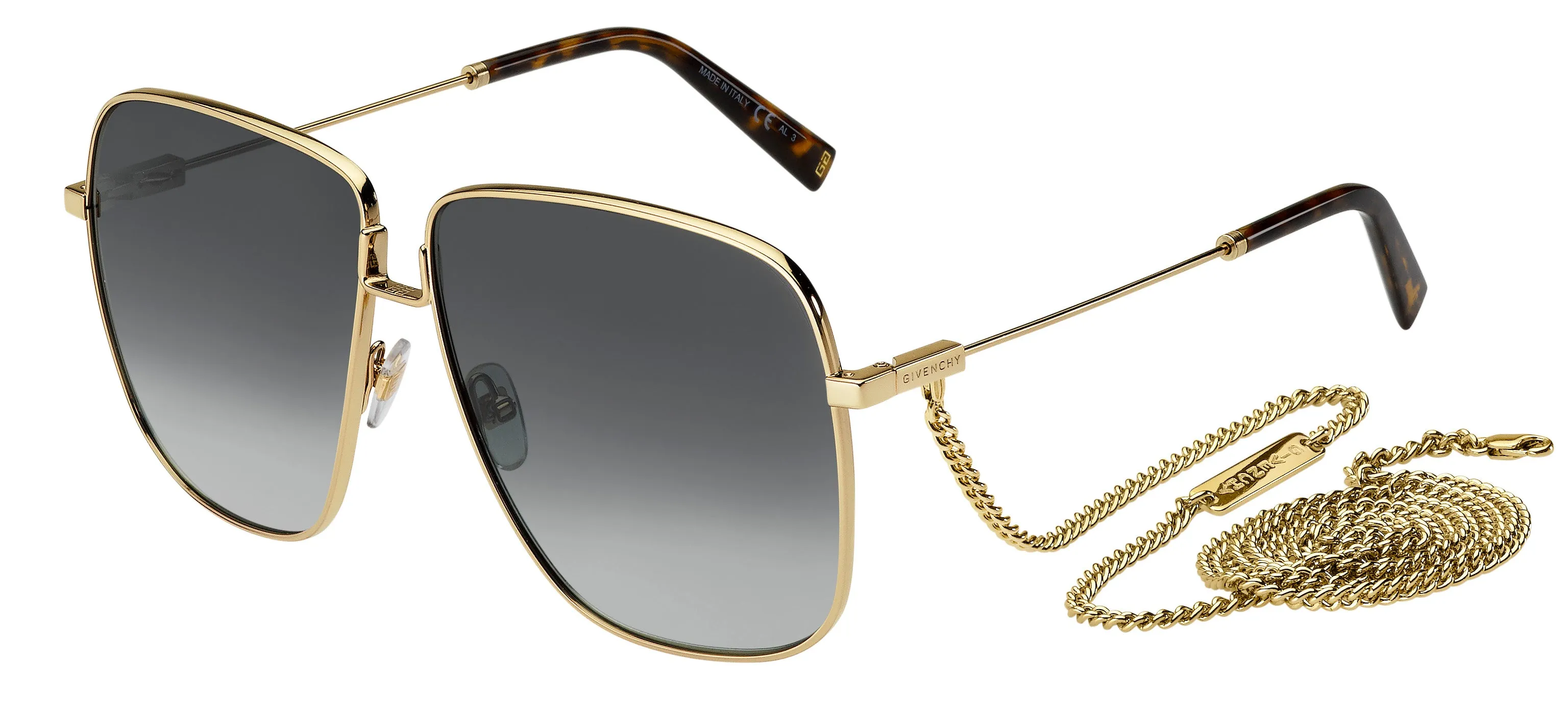 Givenchy GV 7183/S J5G/9O Occhiali da sole Metallo Oro Grigio Squadrata Normale Sfumato - immagine 1