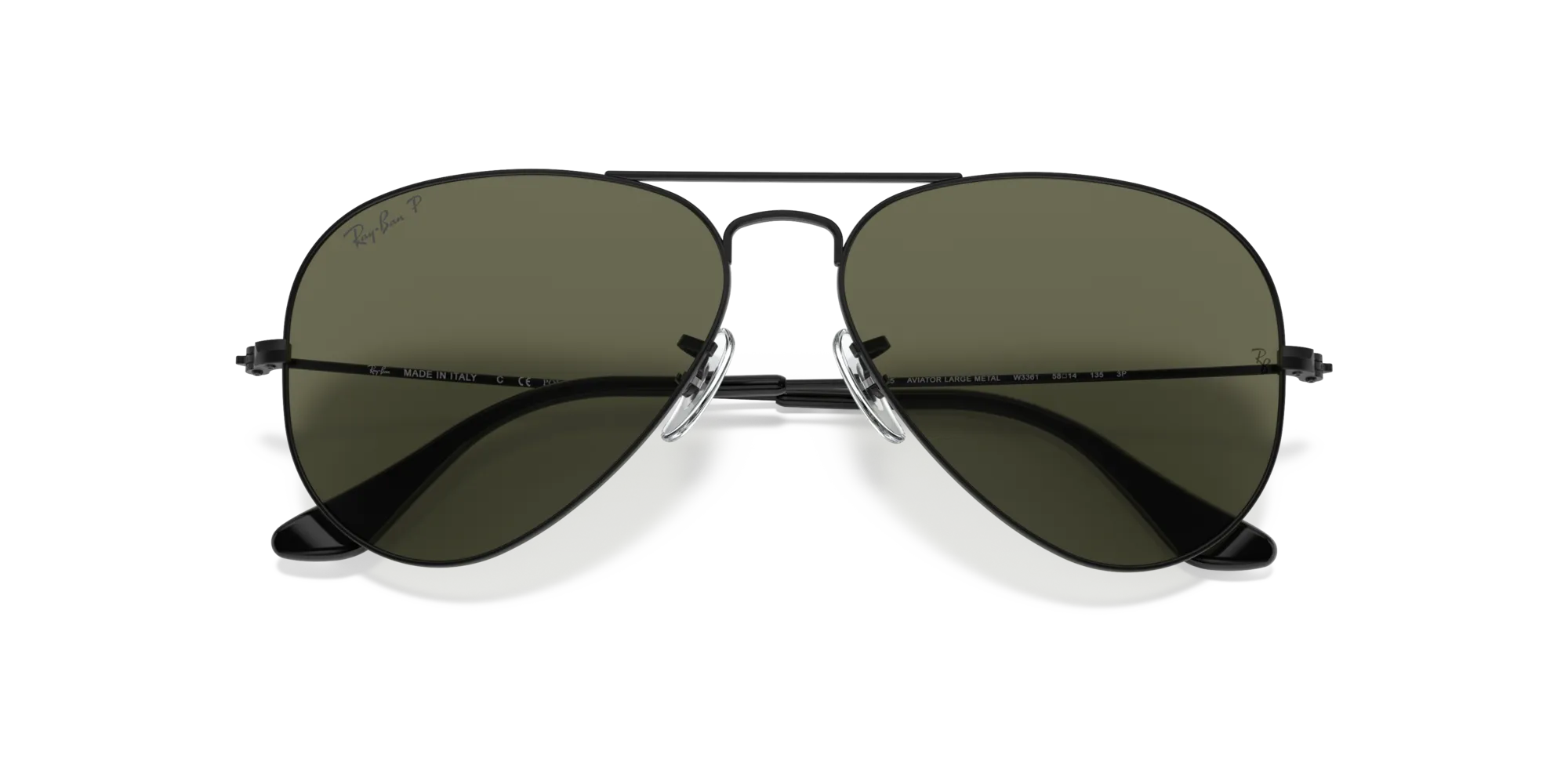 Ray - Ban RB3025 AVIATOR W3361 Occhiali da sole Metallo Nero G15 Pilot Polarizzata - immagine 2