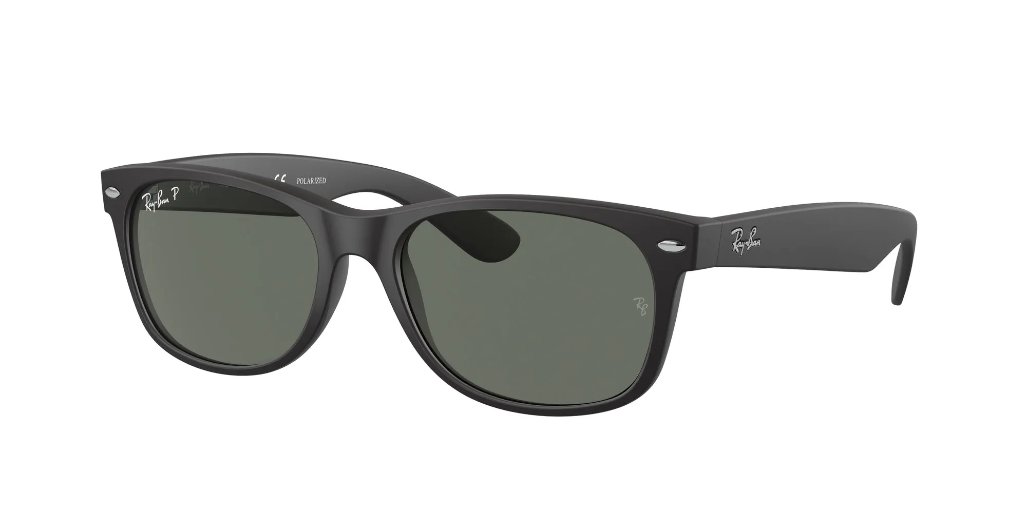 Ray - Ban RB2132 NEW WAYFARER 622/58 Occhiali da sole Nylon Nero Verde Squadrata Polarizzata - immagine 1