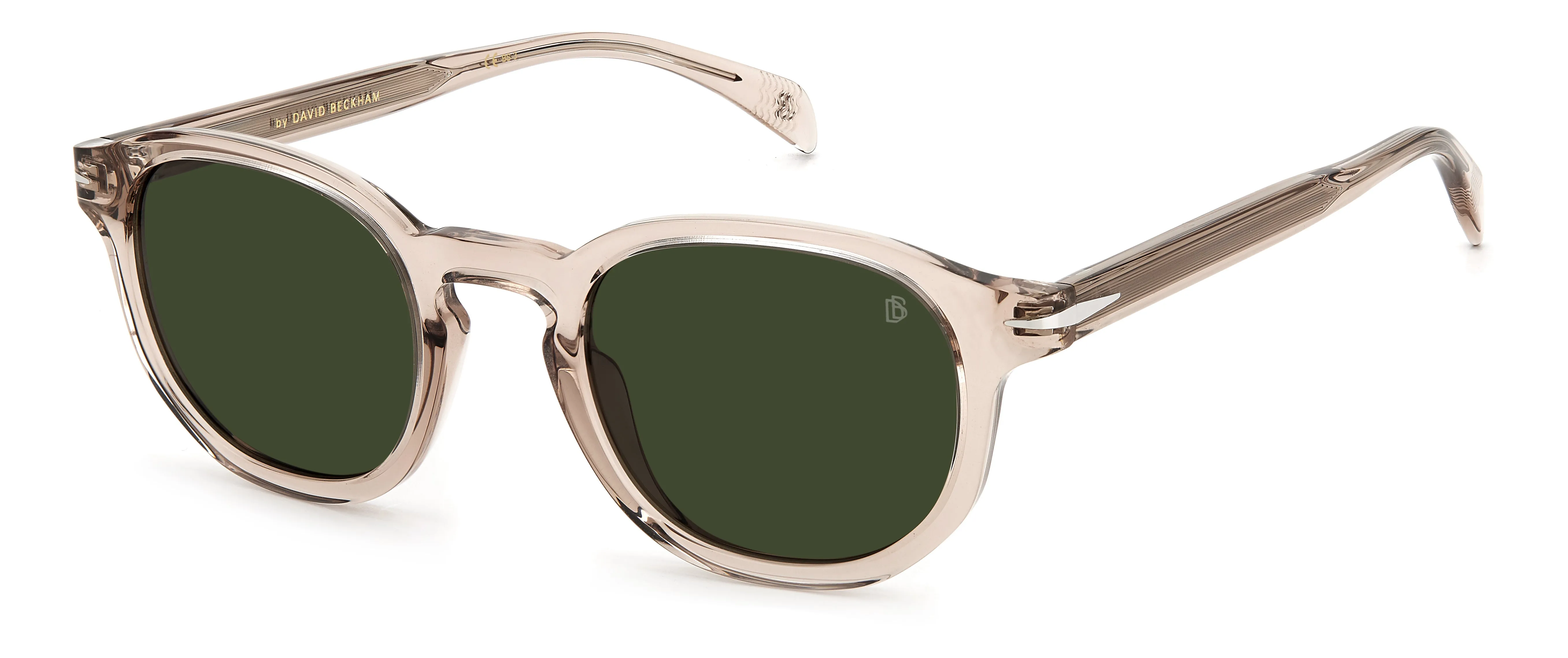 DAVID BECKHAM DB 1007/S 79U/QT Occhiali da sole Acetato Trasparente Verde Rotonda - immagine 1