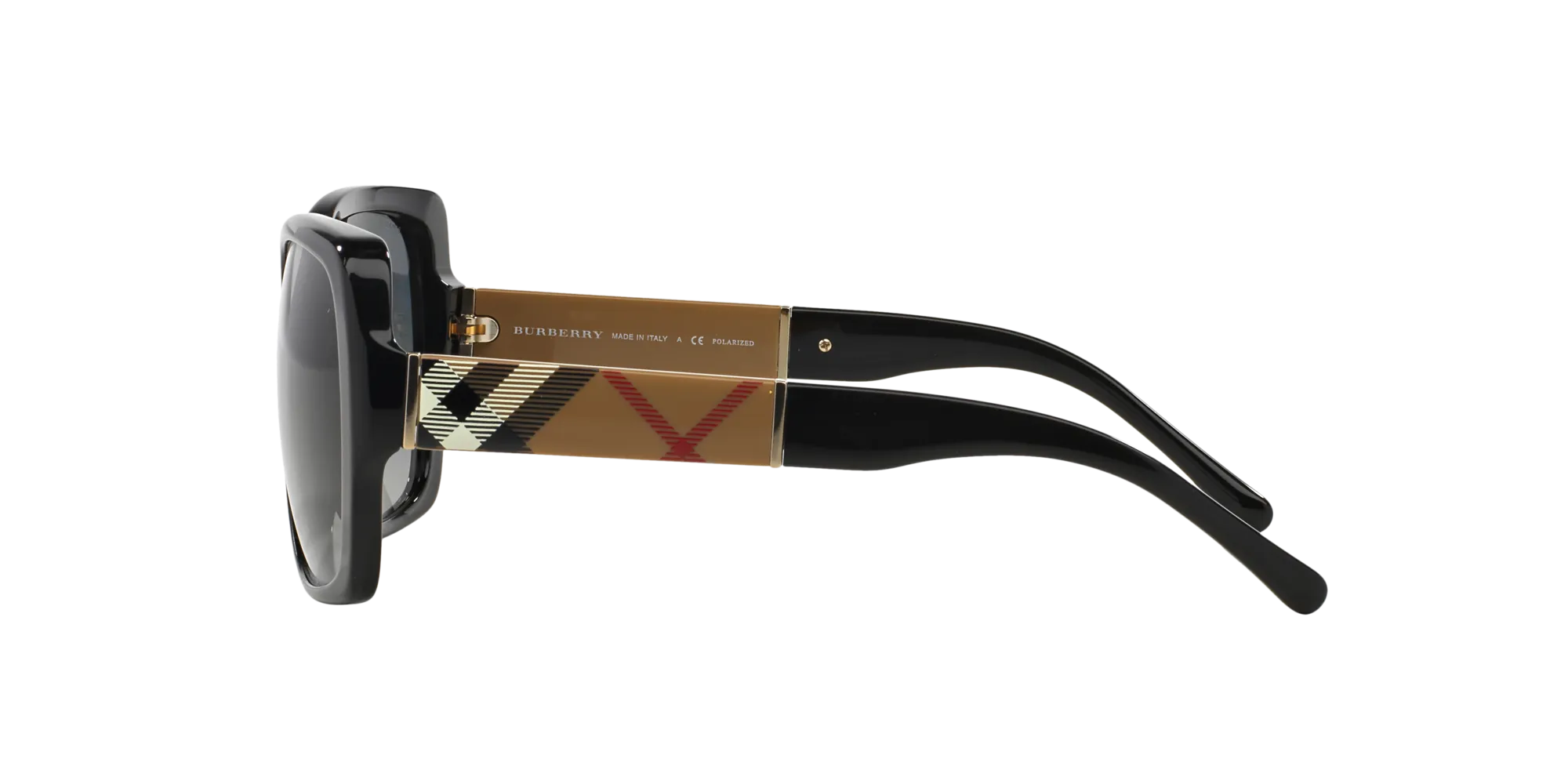 Burberry BE4160 3433T3 Occhiali da sole Acetato Nero Grigio Squadrata Polarizzata Sfumato - immagine 3