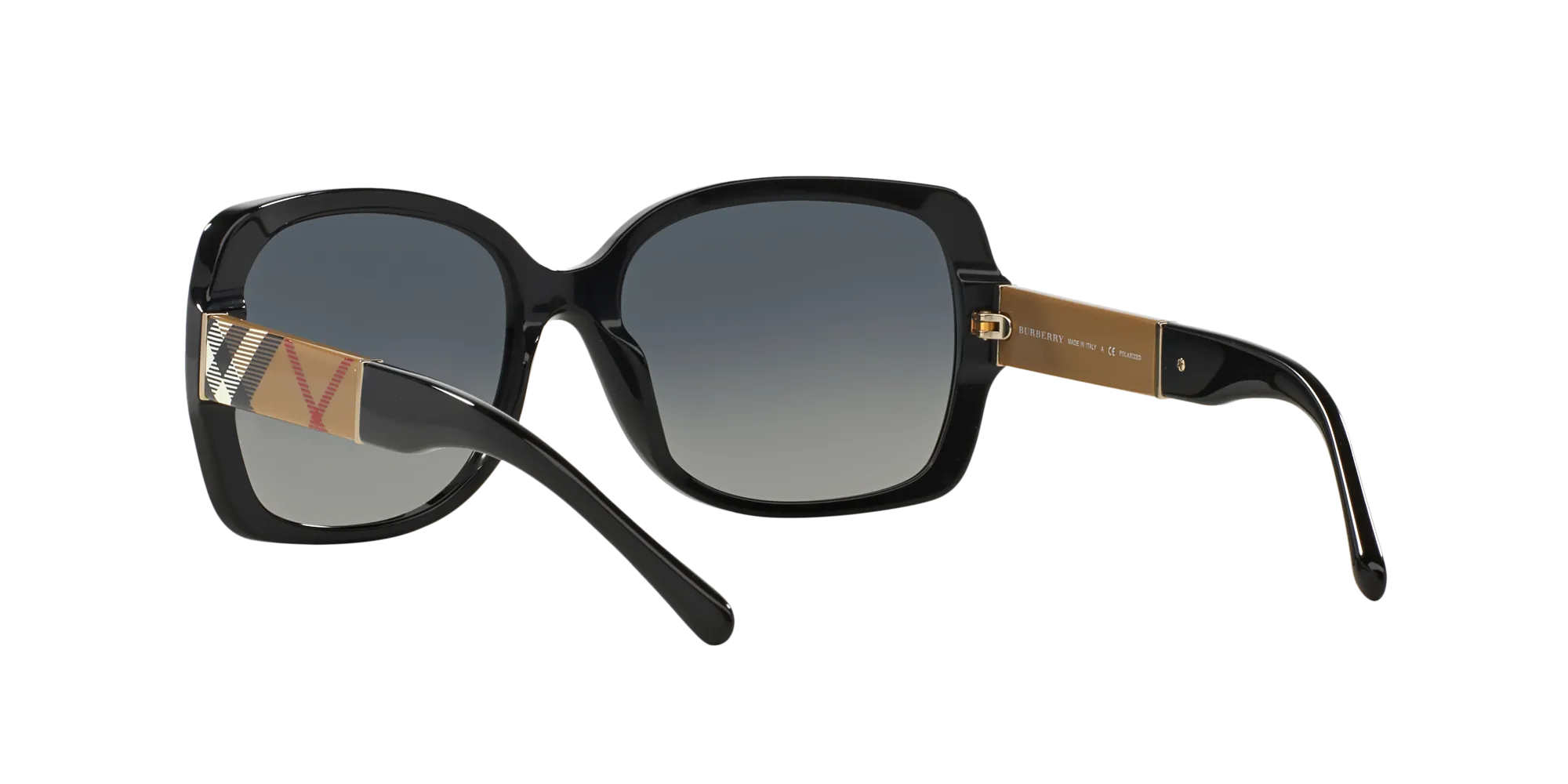 Burberry BE4160 3433T3 Occhiali da sole Acetato Nero Grigio Squadrata Polarizzata Sfumato - immagine 4