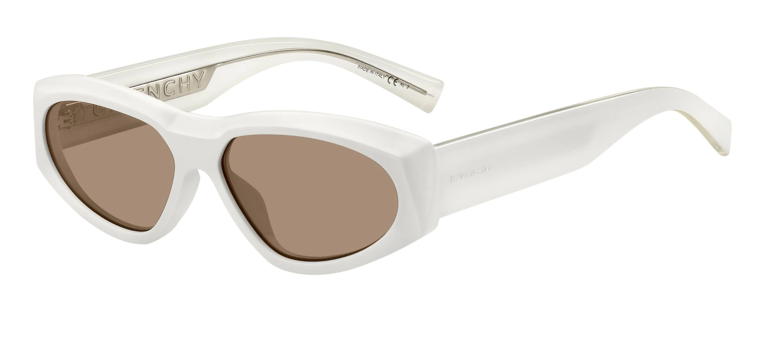 Givenchy GV 7154/G/S VK6/70 Occhiali da sole Acetato Bianco Marrone Rotonda - immagine 1