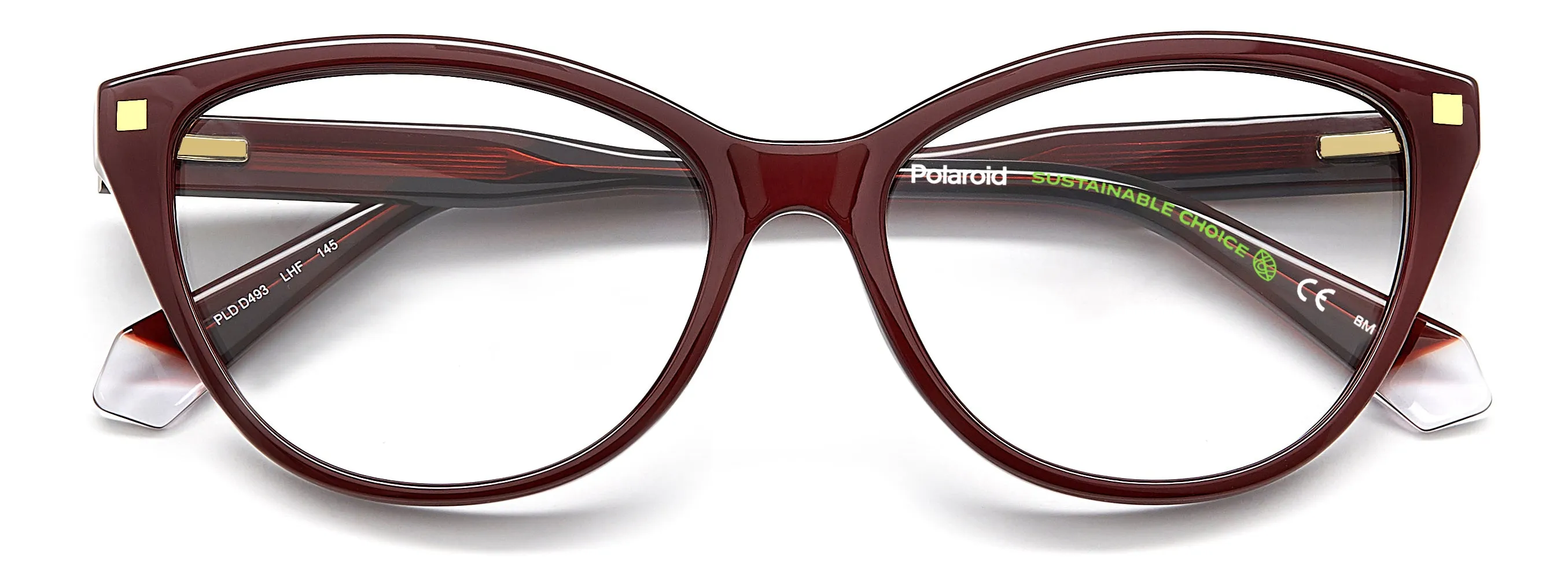 Polaroid PLD D493 LHF Montature da vista Plastica Borgogna Cat Eye - immagine 3