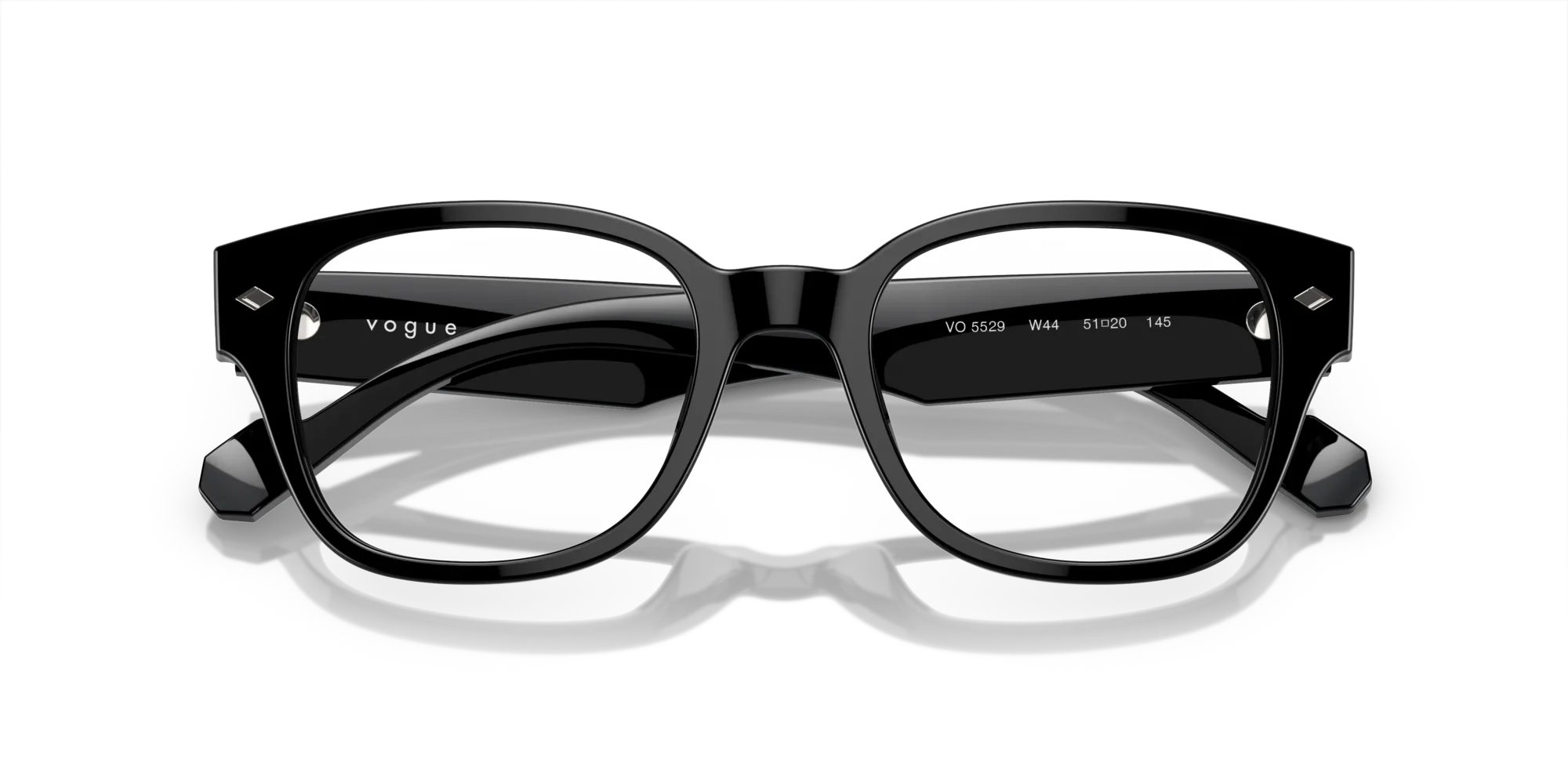 VOGUE EYEWEAR VO5529 W44 Montature da vista Acetato Nero Trasparente Pillow Normale - immagine 2