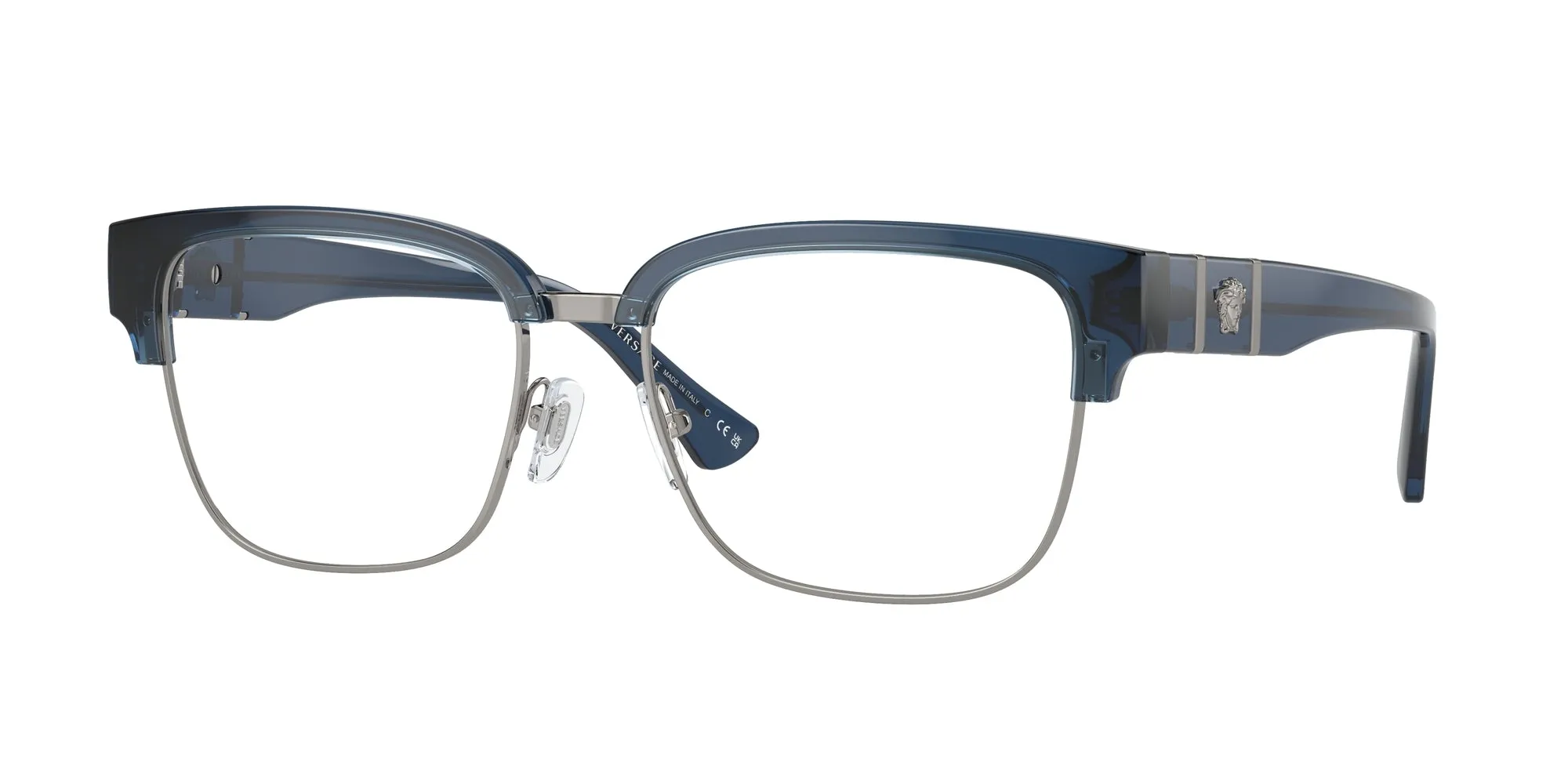 Versace VE3348 5292 Montature da vista Iniettato Blu Trasparente Squadrata Normale - immagine 1