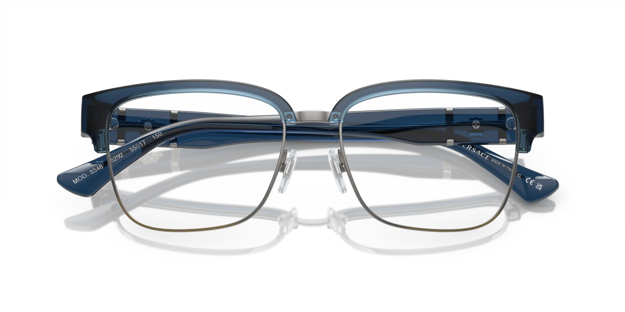 Versace VE3348 5292 Montature da vista Iniettato Blu Trasparente Squadrata Normale - immagine 2