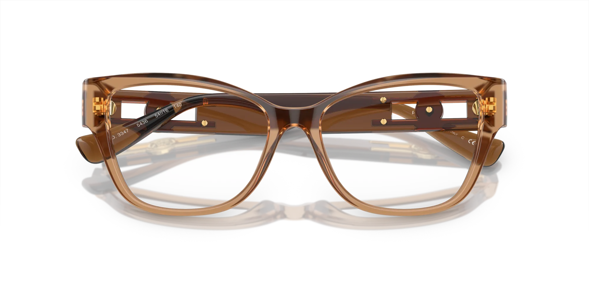 Versace VE3347 5436 Montature da vista Acetato Marrone Trasparente Pillow Normale - immagine 2