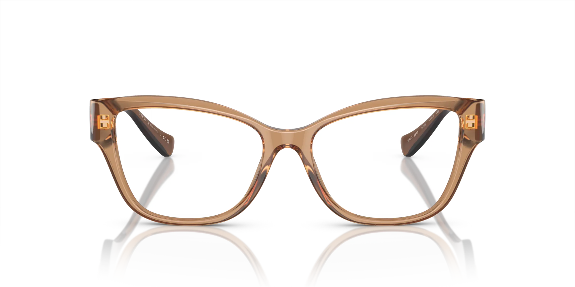 Versace VE3347 5436 Montature da vista Acetato Marrone Trasparente Pillow Normale - immagine 3