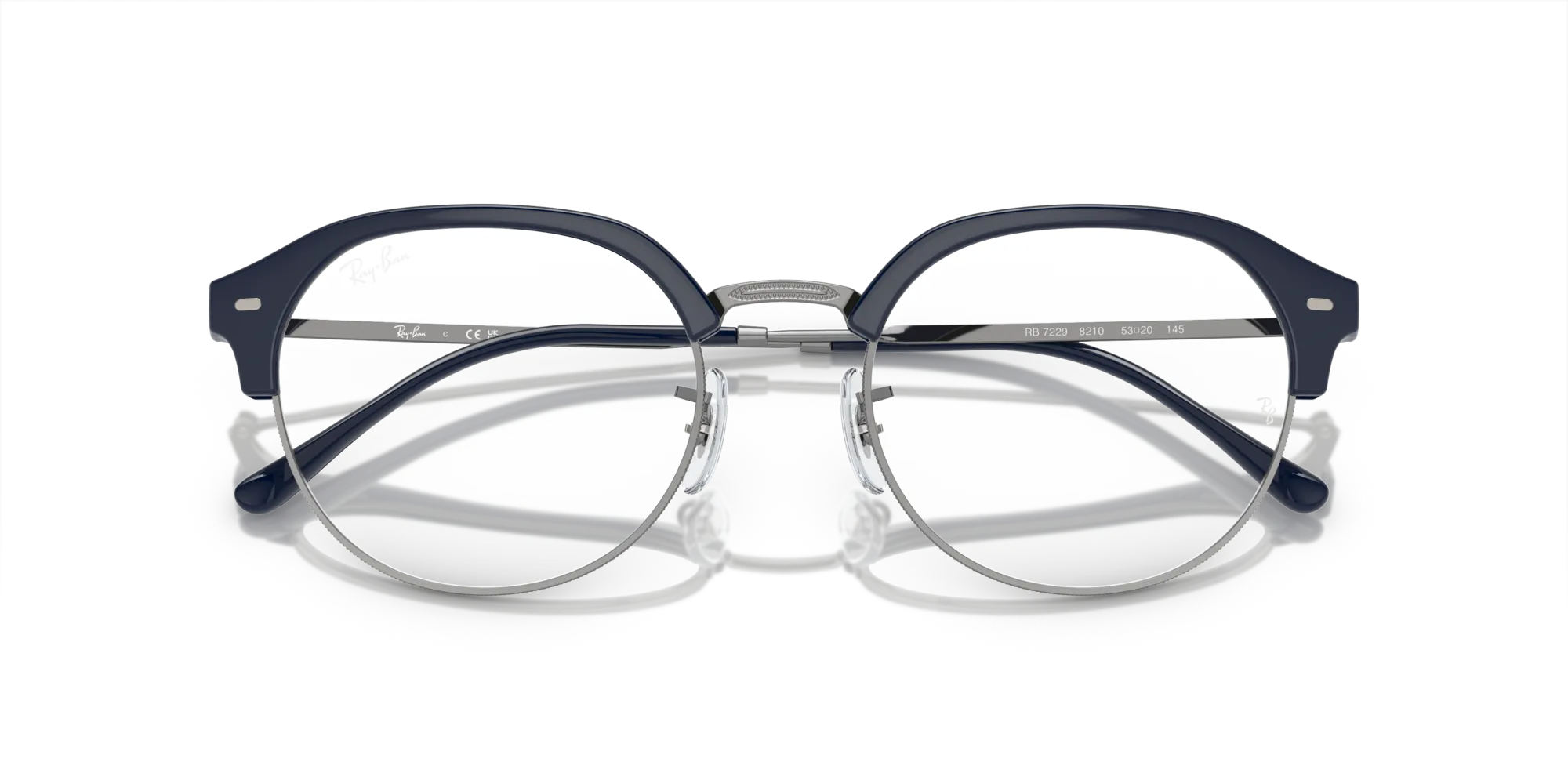 Ray - Ban RX7229 8210 Montature da vista Iniettato Blu Trasparente Geometrica Normale - immagine 2