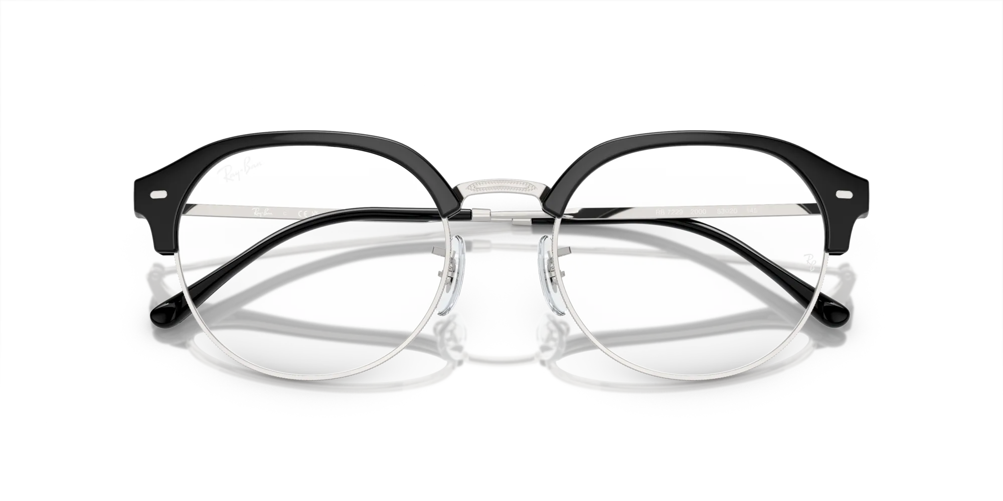 Ray - Ban RX7229 2000 Montature da vista Iniettato Nero Trasparente Geometrica Normale - immagine 2