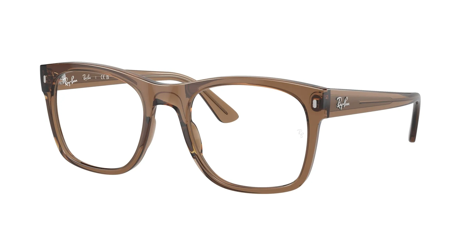 Ray - Ban RX7228 8198 Montature da vista Acetato Marrone Trasparente Squadrata Normale - immagine 1