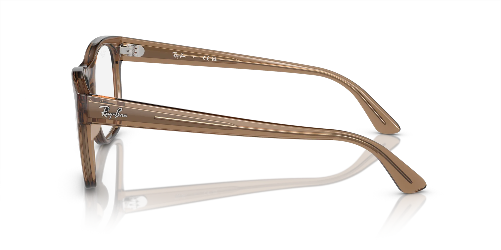 Ray - Ban RX7228 8198 Montature da vista Acetato Marrone Trasparente Squadrata Normale - immagine 4