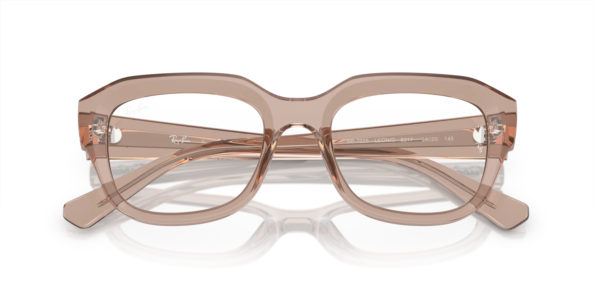 Ray - Ban RX7225 LEONID 8317 Montature da vista Iniettato Marrone Trasparente Squadrata Normale - immagine 2