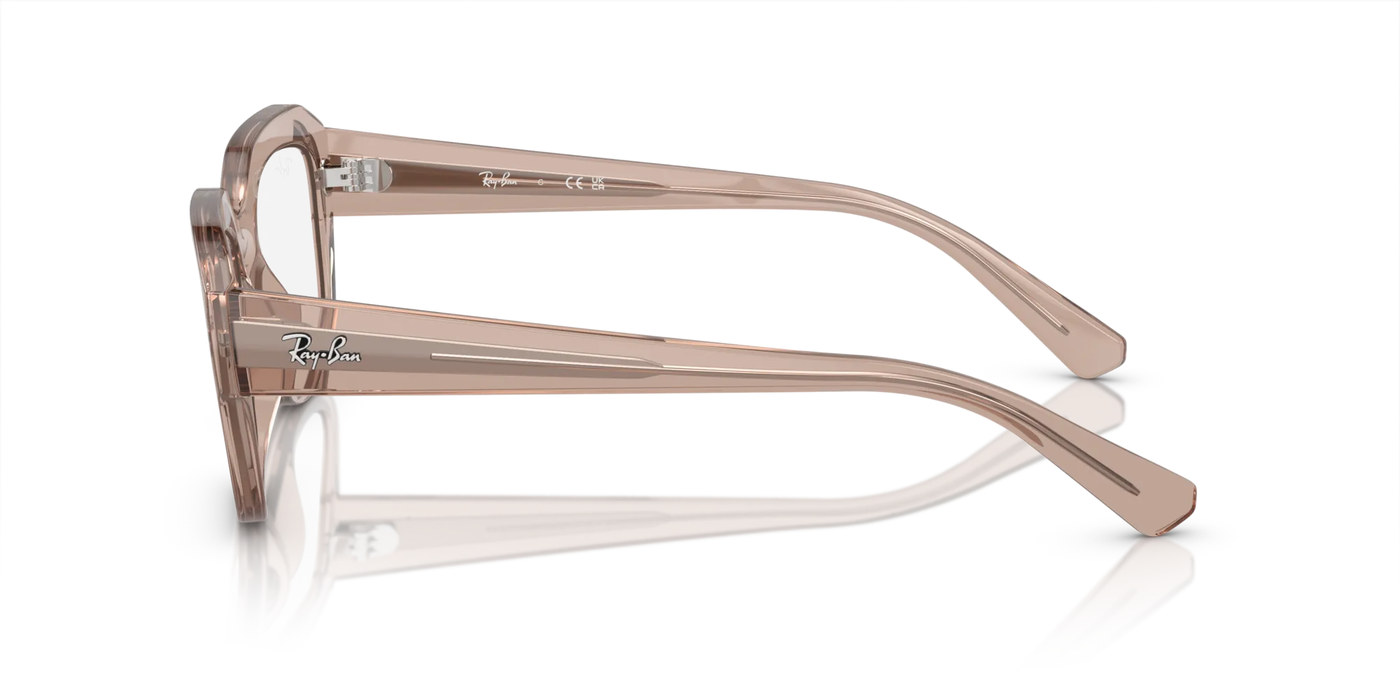 Ray - Ban RX7225 LEONID 8317 Montature da vista Iniettato Marrone Trasparente Squadrata Normale - immagine 4