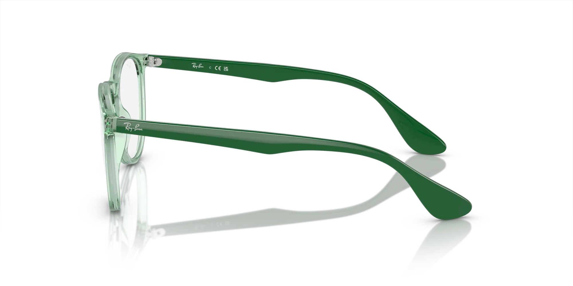 Ray - Ban RX7046 ERIKA 8340 Montature da vista Iniettato Verde Trasparente Rotonda Normale - immagine 4
