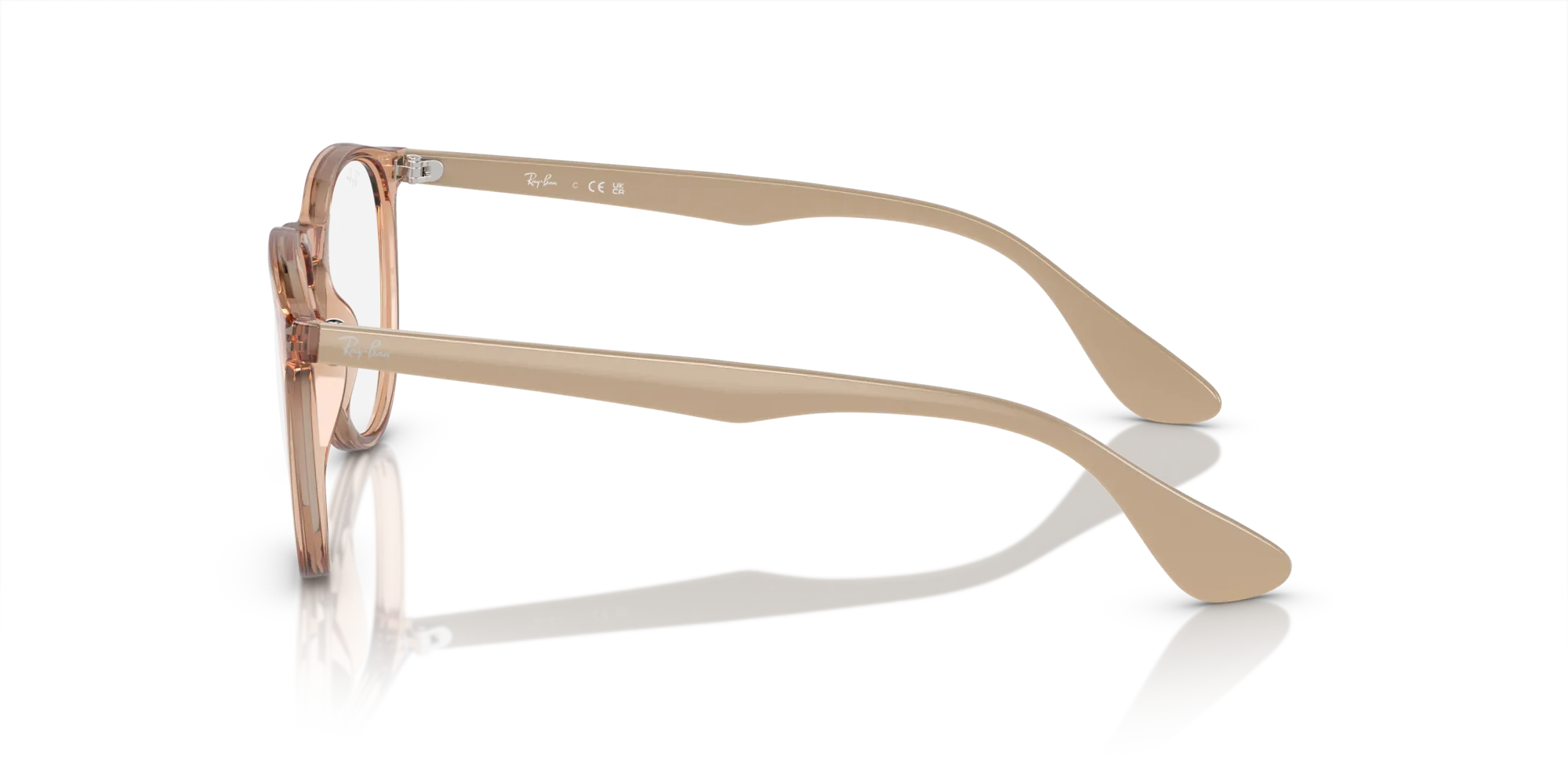 Ray - Ban RX7046 ERIKA 8339 Montature da vista Iniettato Marrone Trasparente Rotonda Normale - immagine 4