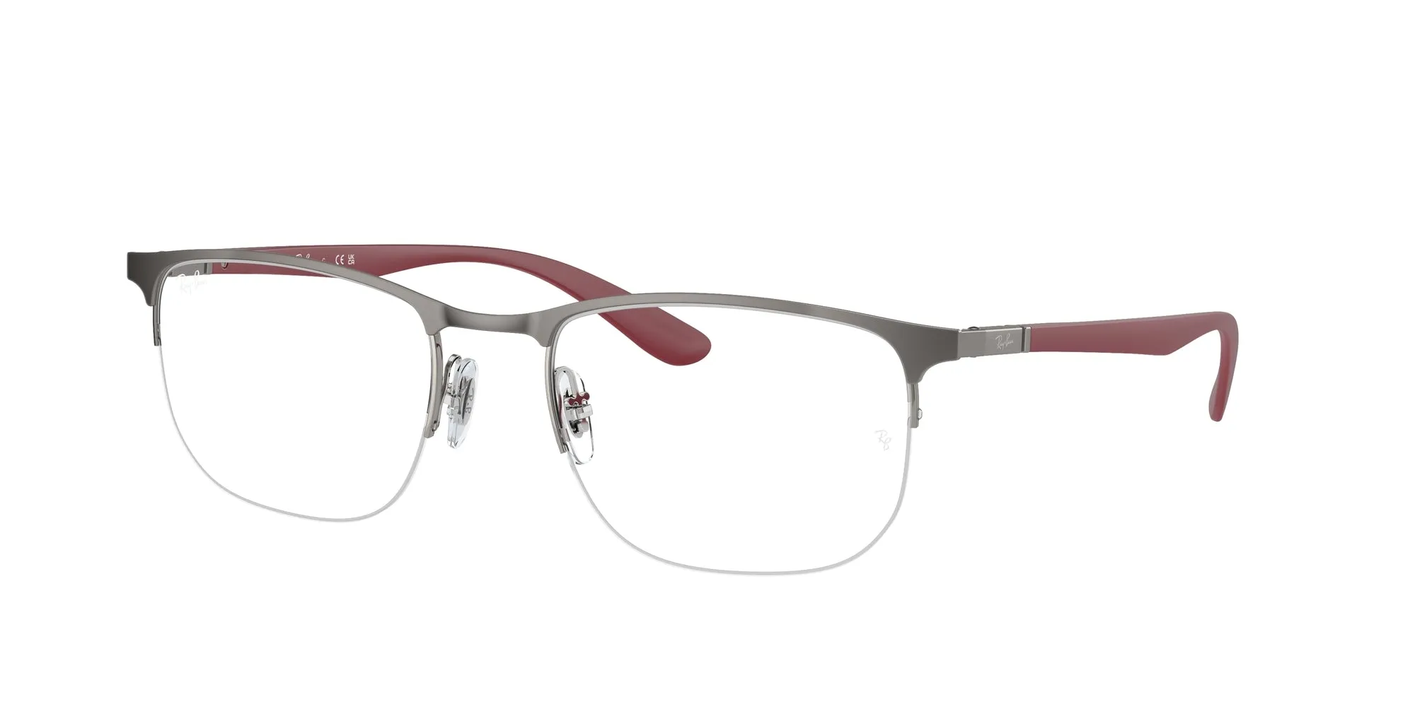 Ray - Ban RX6513 3135 Montature da vista Metallo Grigio Trasparente Geometrica Normale - immagine 1